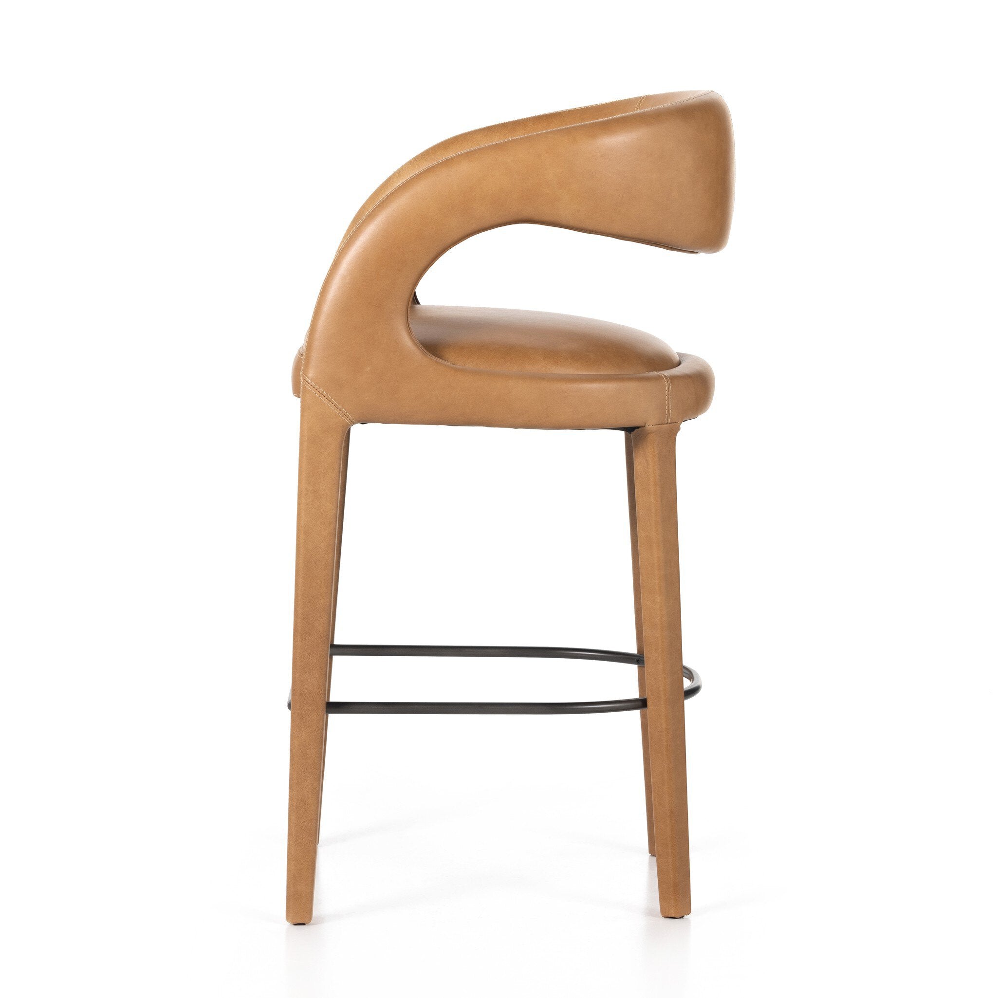 Four Hands Hawkins Bar + Counter Stool — Sonoma Butterscotch-Gunmetal-Bar