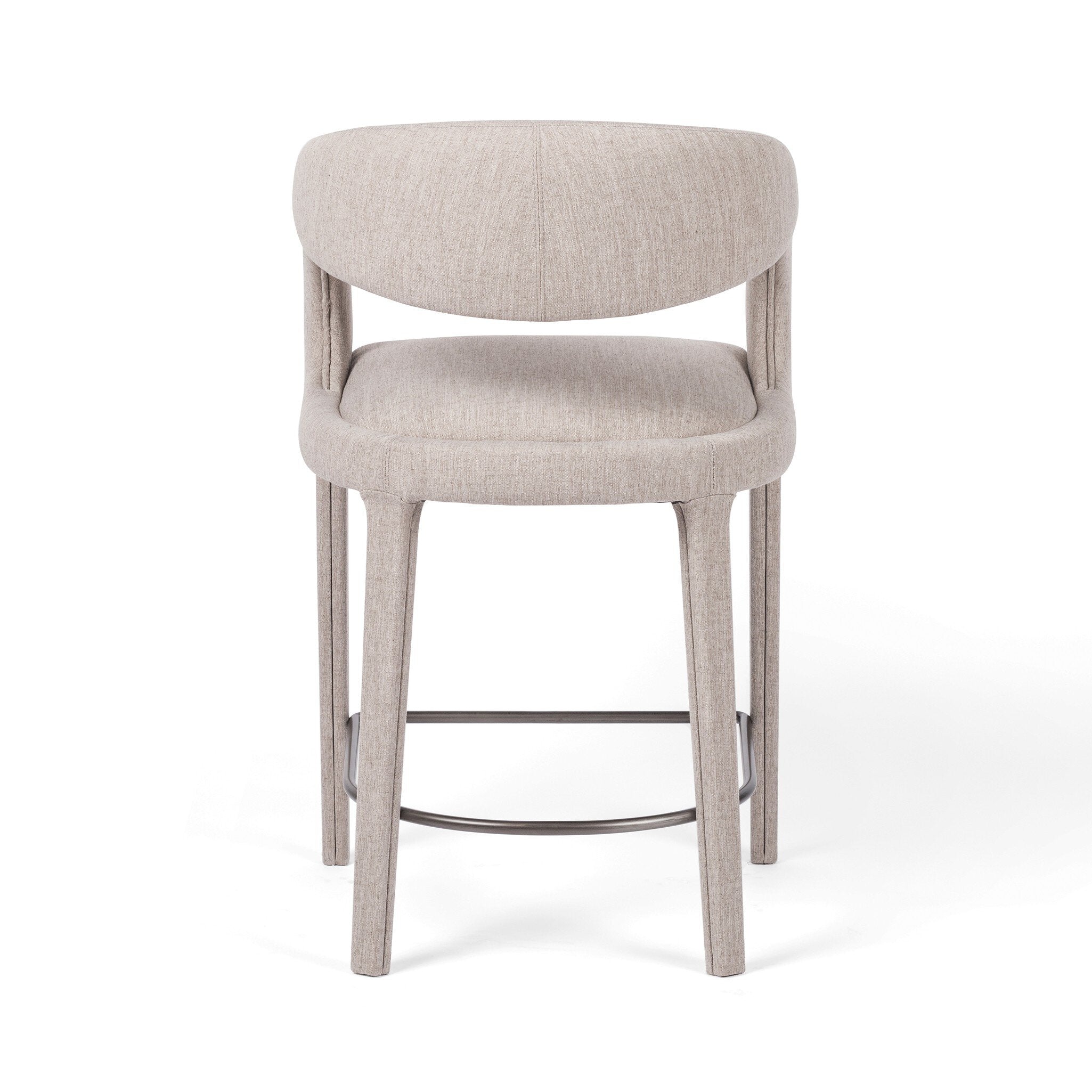 Four Hands Hawkins Bar + Counter Stool — Savile Flannel-Gunmetal-Counter