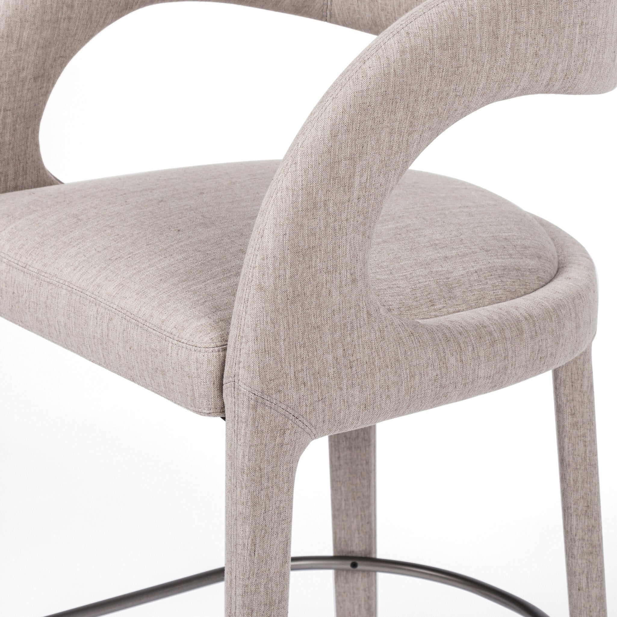 Four Hands Hawkins Bar + Counter Stool — Savile Flannel-Gunmetal-Counter