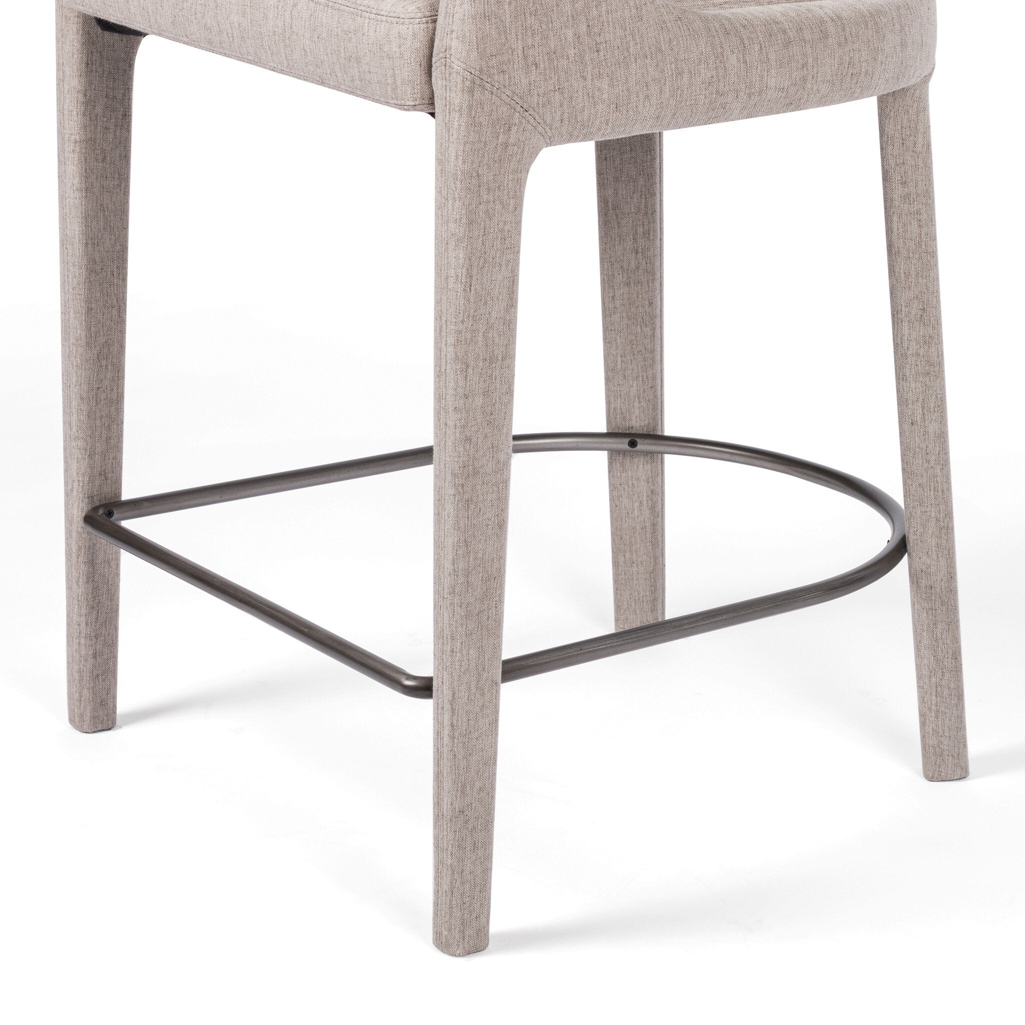 Four Hands Hawkins Bar + Counter Stool — Savile Flannel-Gunmetal-Counter