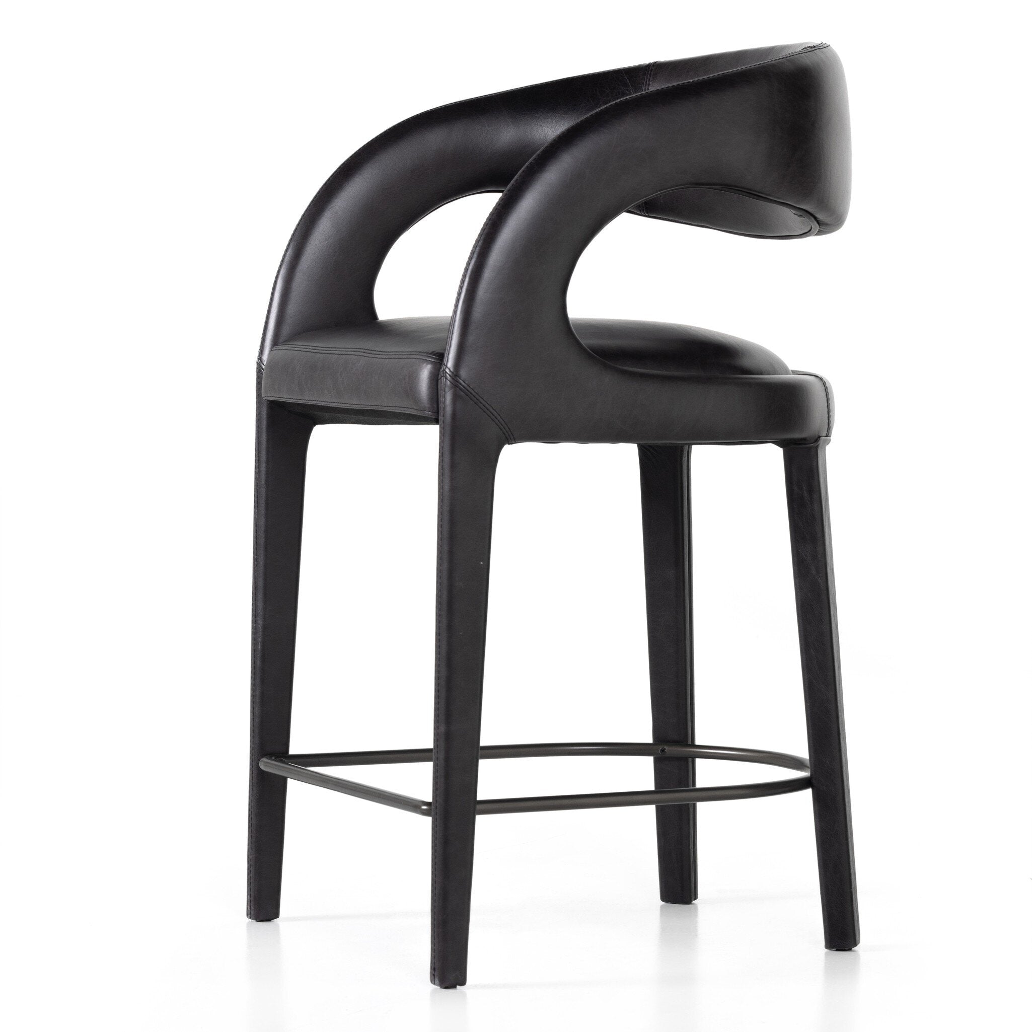 Four Hands Hawkins Bar + Counter Stool — Sonoma Black-Gunmetal-Counter