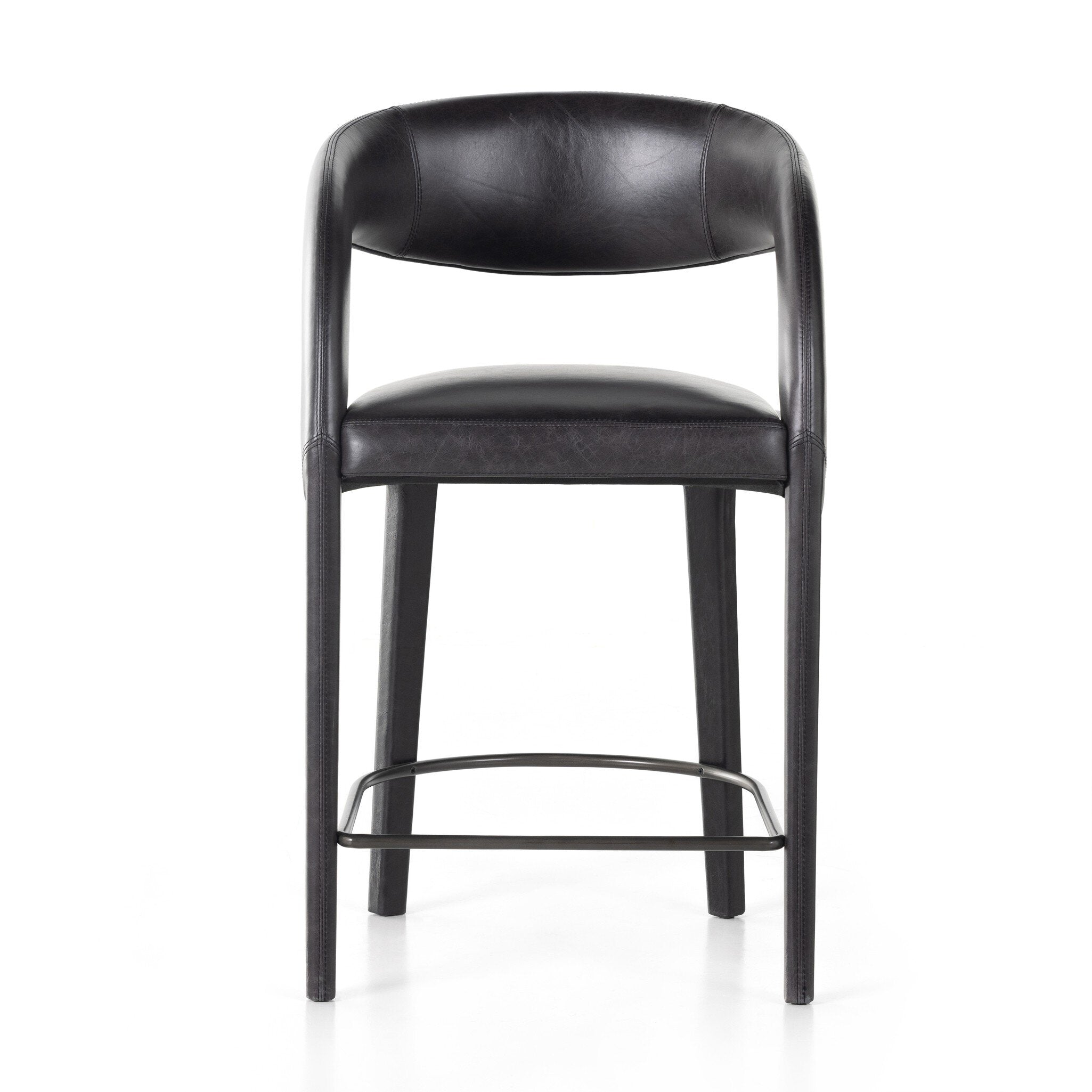 Four Hands Hawkins Bar + Counter Stool — Sonoma Black-Gunmetal-Counter