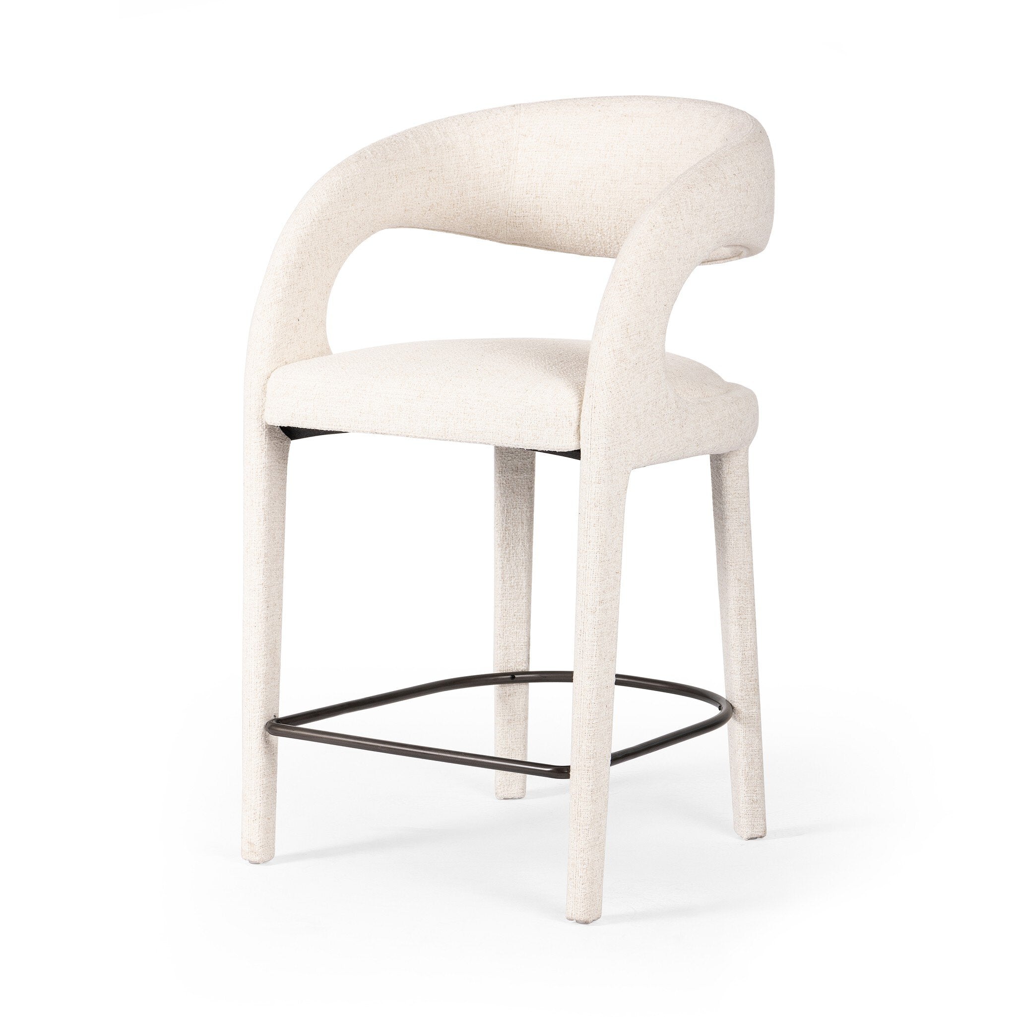 Four Hands Hawkins Bar + Counter Stool — Omari Natural-Gunmetal-Counter