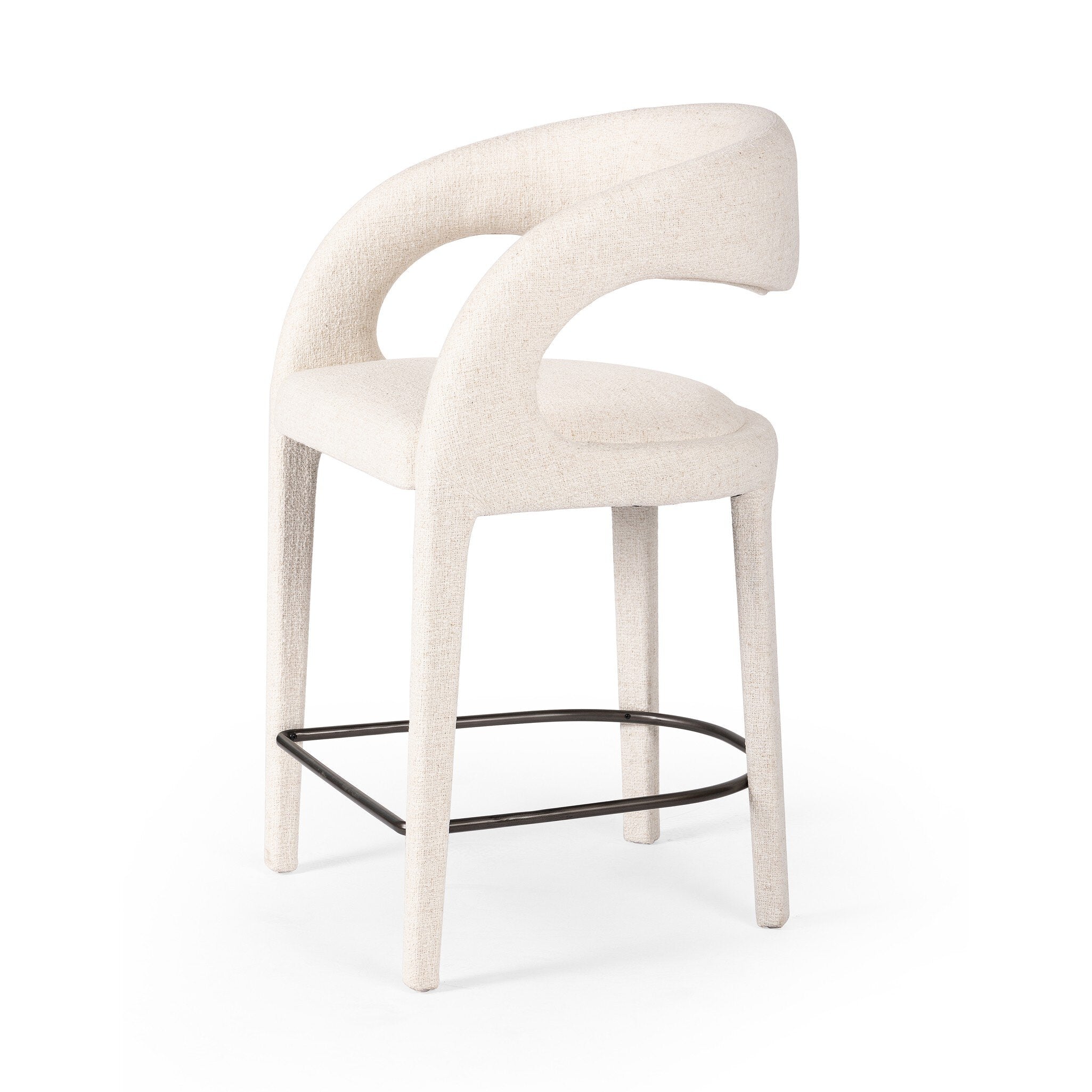 Four Hands Hawkins Bar + Counter Stool — Omari Natural-Gunmetal-Counter