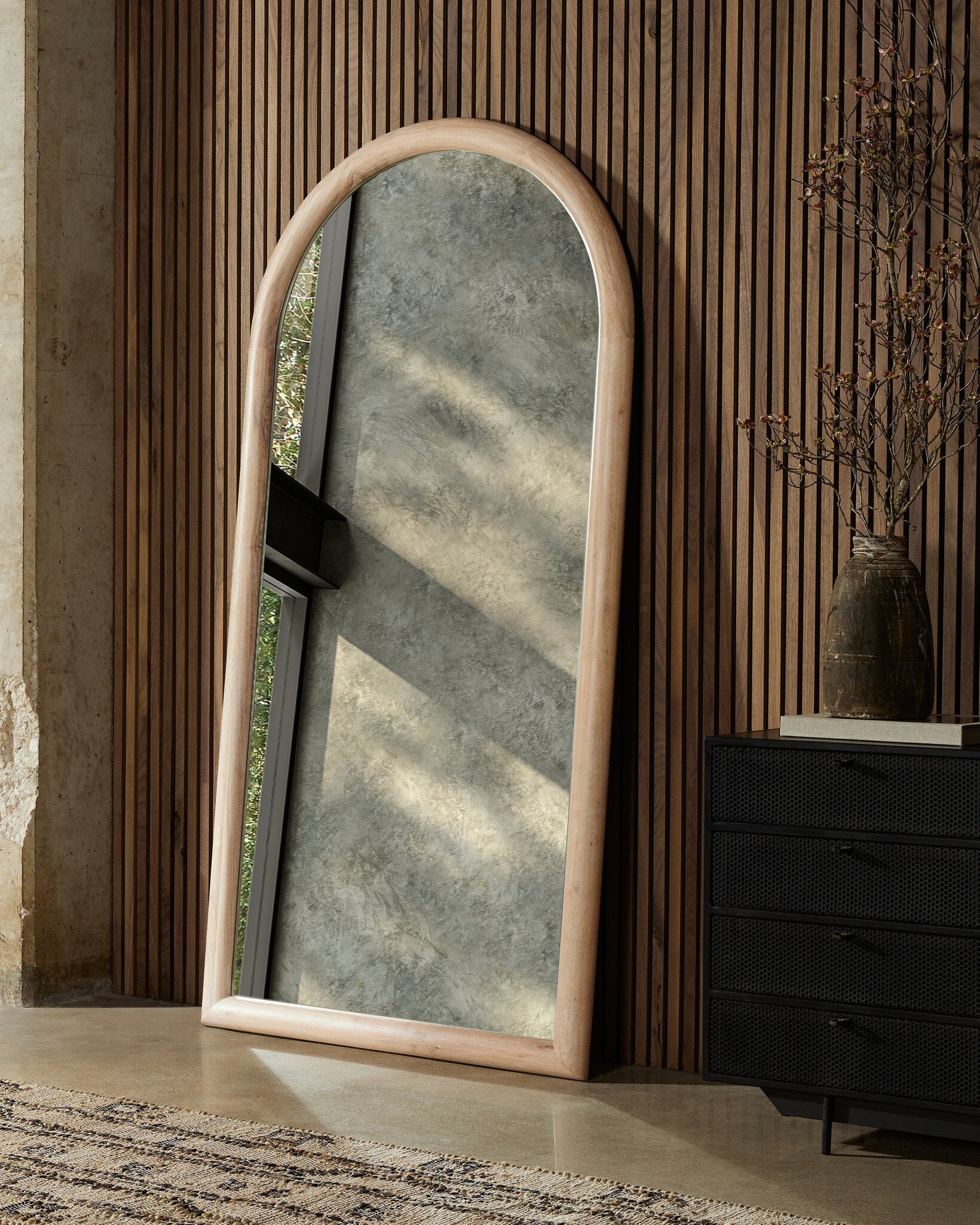 Four Hands Gulliver Floor Mirror — Whitewash Acacia