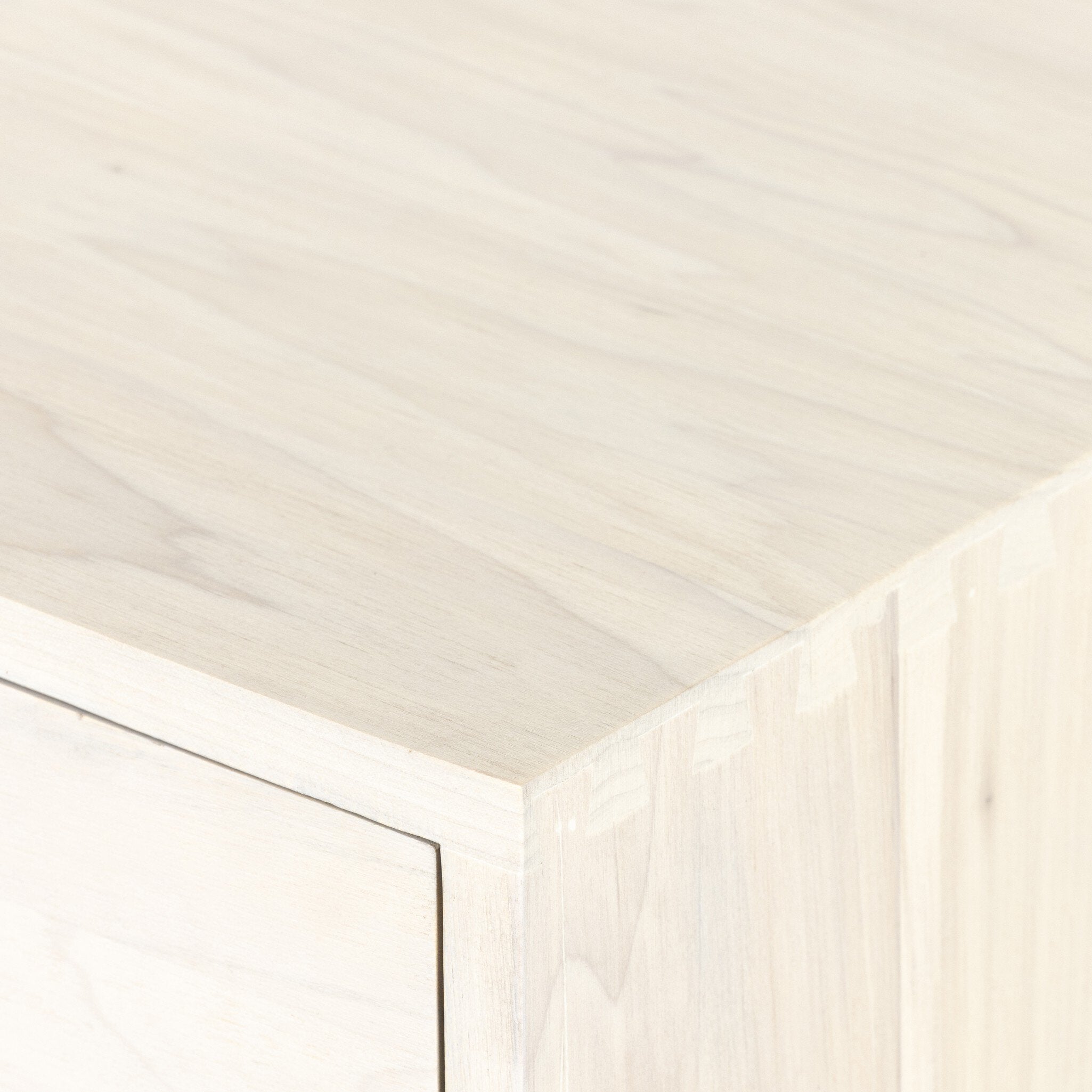 Four Hands Trey Large Nightstand — Dove Poplar-Natural Iron-Toffee Leather