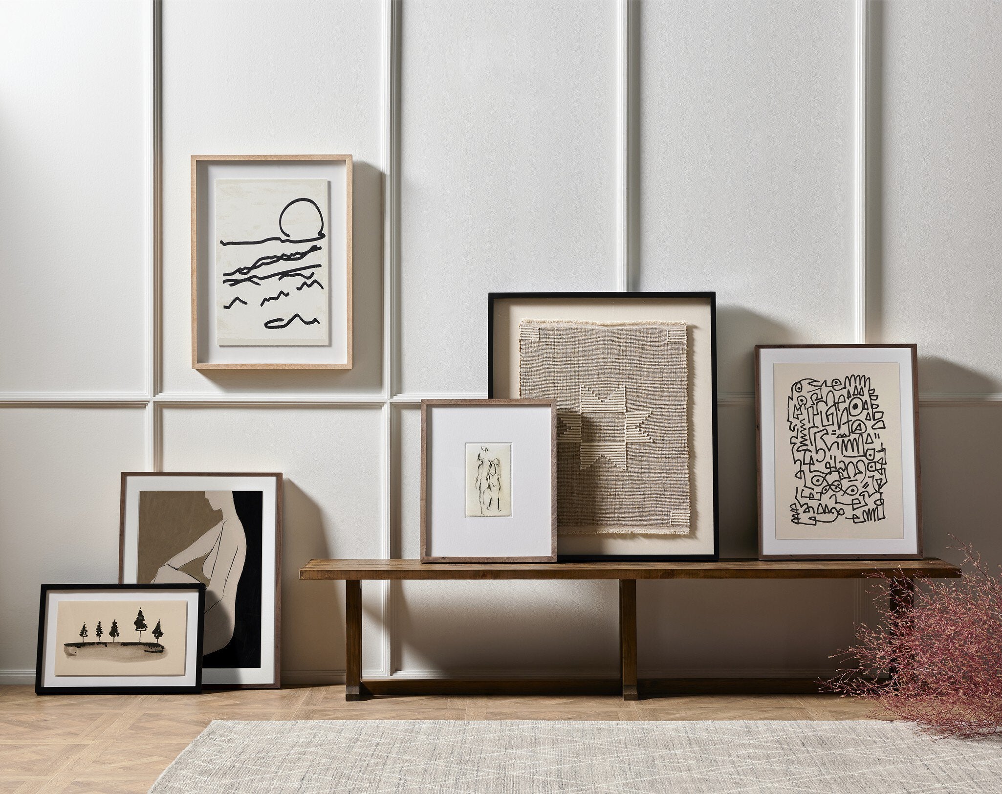 Four Hands Mountain High I by Coup d'Esprit — 230427-001 - 24.0x32.0-Vertical Grain 2.5 White Oak-Medium