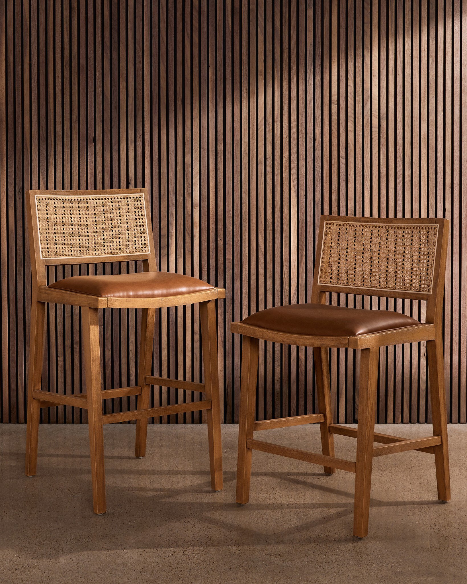 Four Hands Sage Bar + Counter Stool — Sierra Butterscotch-Natural Beech-Natural Cane-Counter