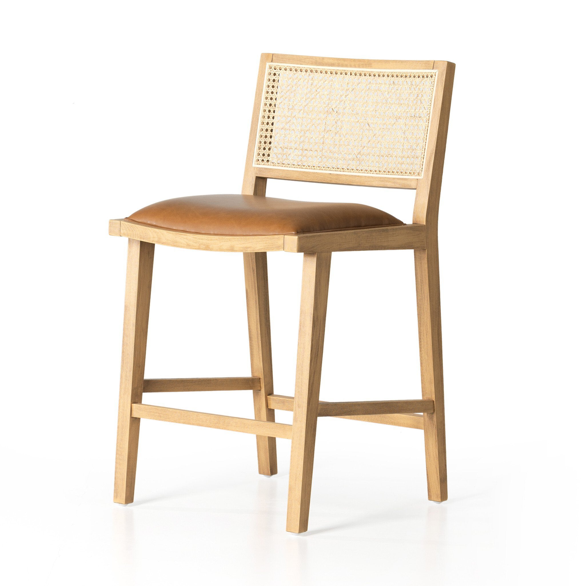 Four Hands Sage Bar + Counter Stool — Sierra Butterscotch-Natural Beech-Natural Cane-Counter