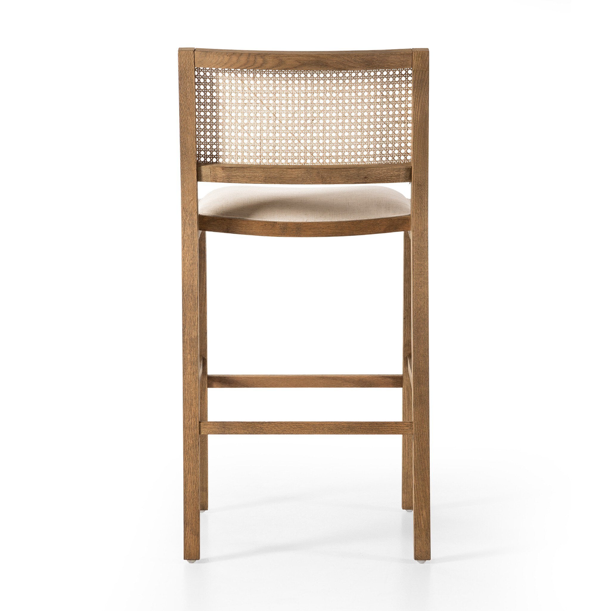 Four Hands Sage Bar + Counter Stool — Savile Flax-Toasted Oak-Natural Cane-Bar