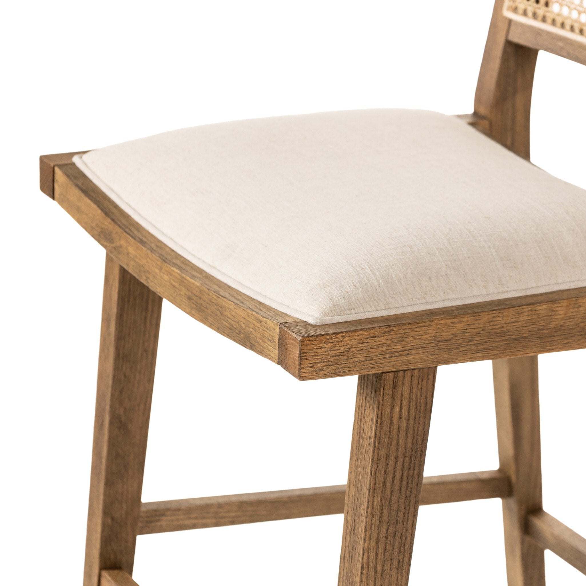 Four Hands Sage Bar + Counter Stool — Savile Flax-Toasted Oak-Natural Cane-Bar