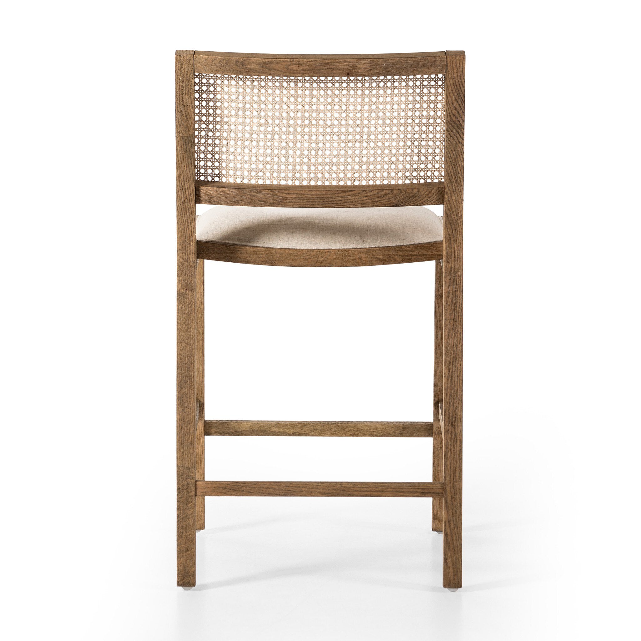 Four Hands Sage Bar + Counter Stool — Savile Flax-Toasted Oak-Natural Cane-Counter