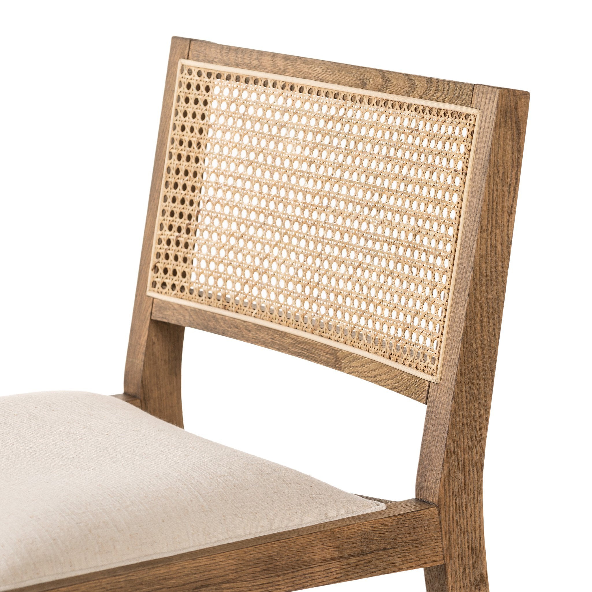 Four Hands Sage Bar + Counter Stool — Savile Flax-Toasted Oak-Natural Cane-Counter