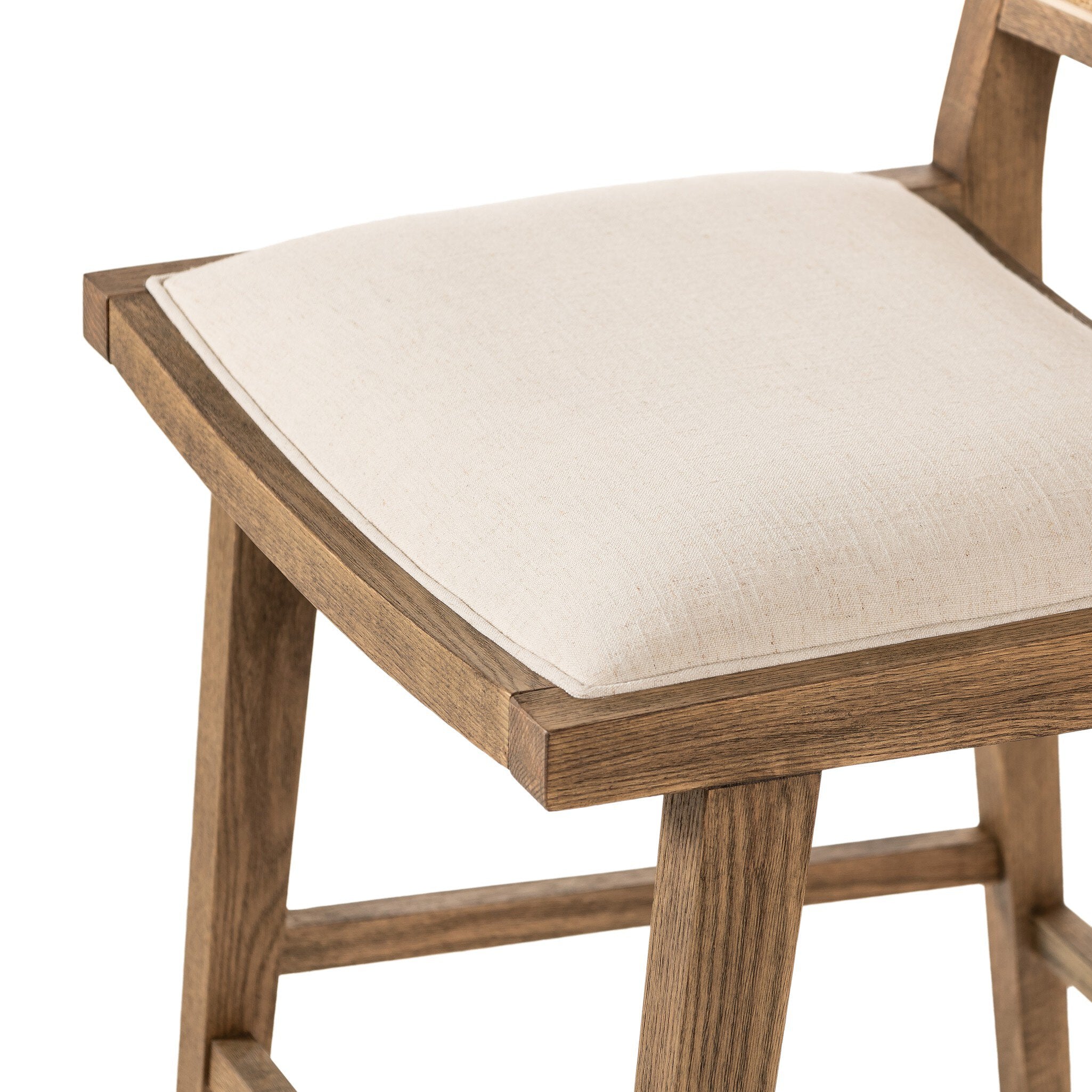 Four Hands Sage Bar + Counter Stool — Savile Flax-Toasted Oak-Natural Cane-Counter