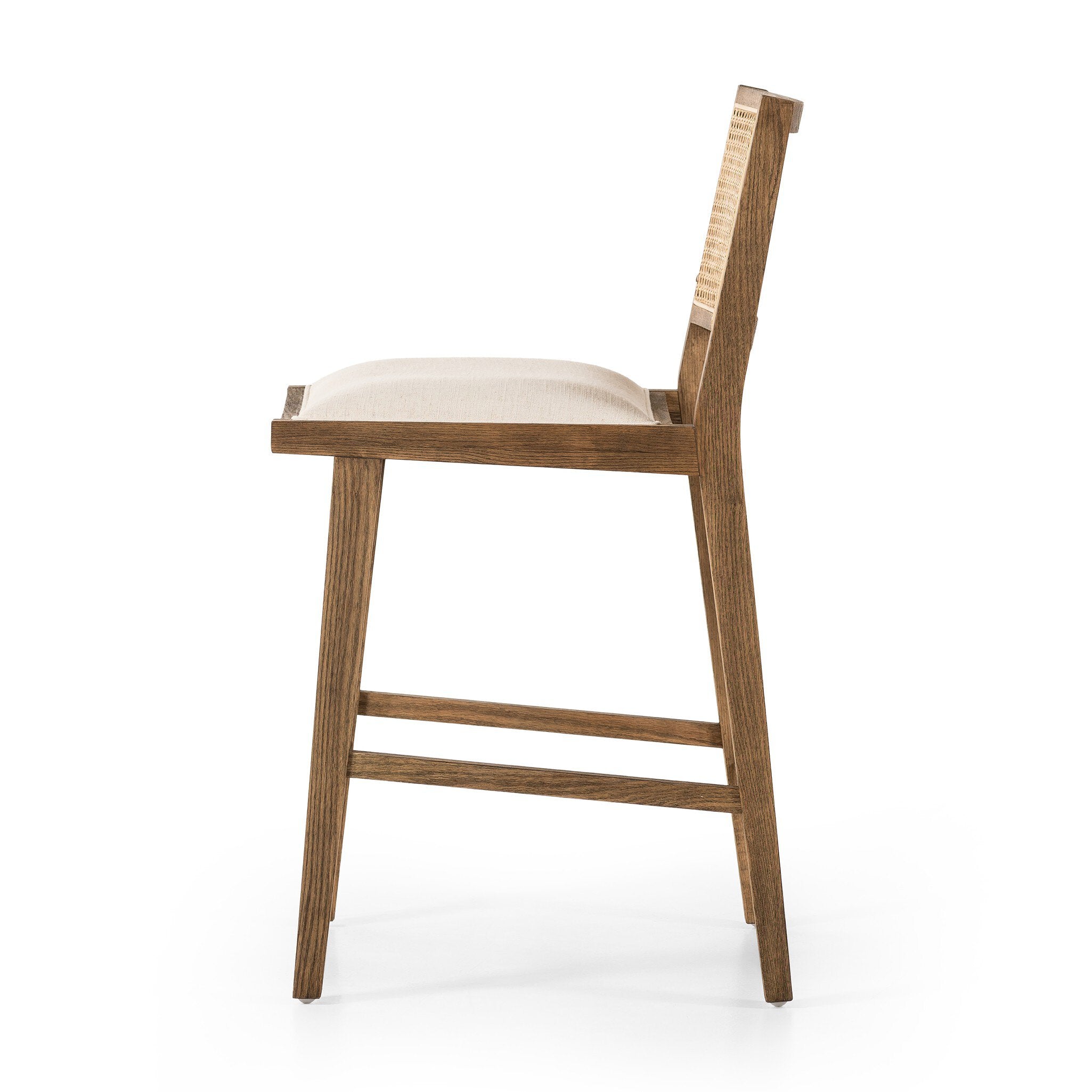Four Hands Sage Bar + Counter Stool — Savile Flax-Toasted Oak-Natural Cane-Counter