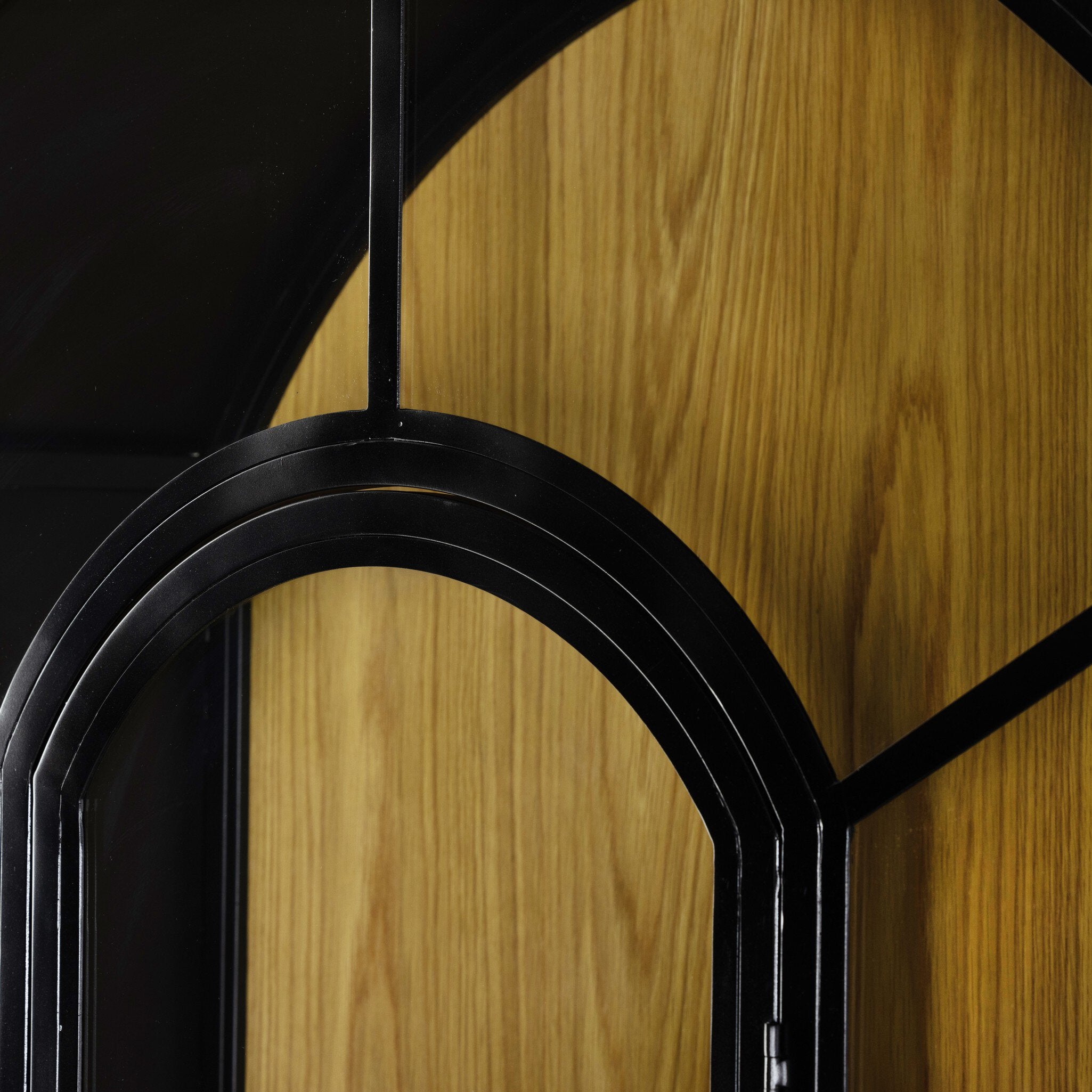 Four Hands Belmont Cabinet — Black-Weathered Bronze-Light Oak Veneer
