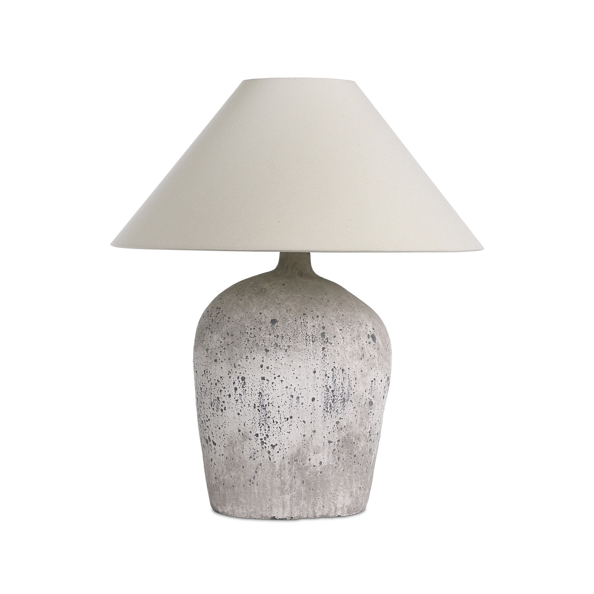 Four Hands Cobb Table Lamp — Antique White Ceramic-Ivory Linen