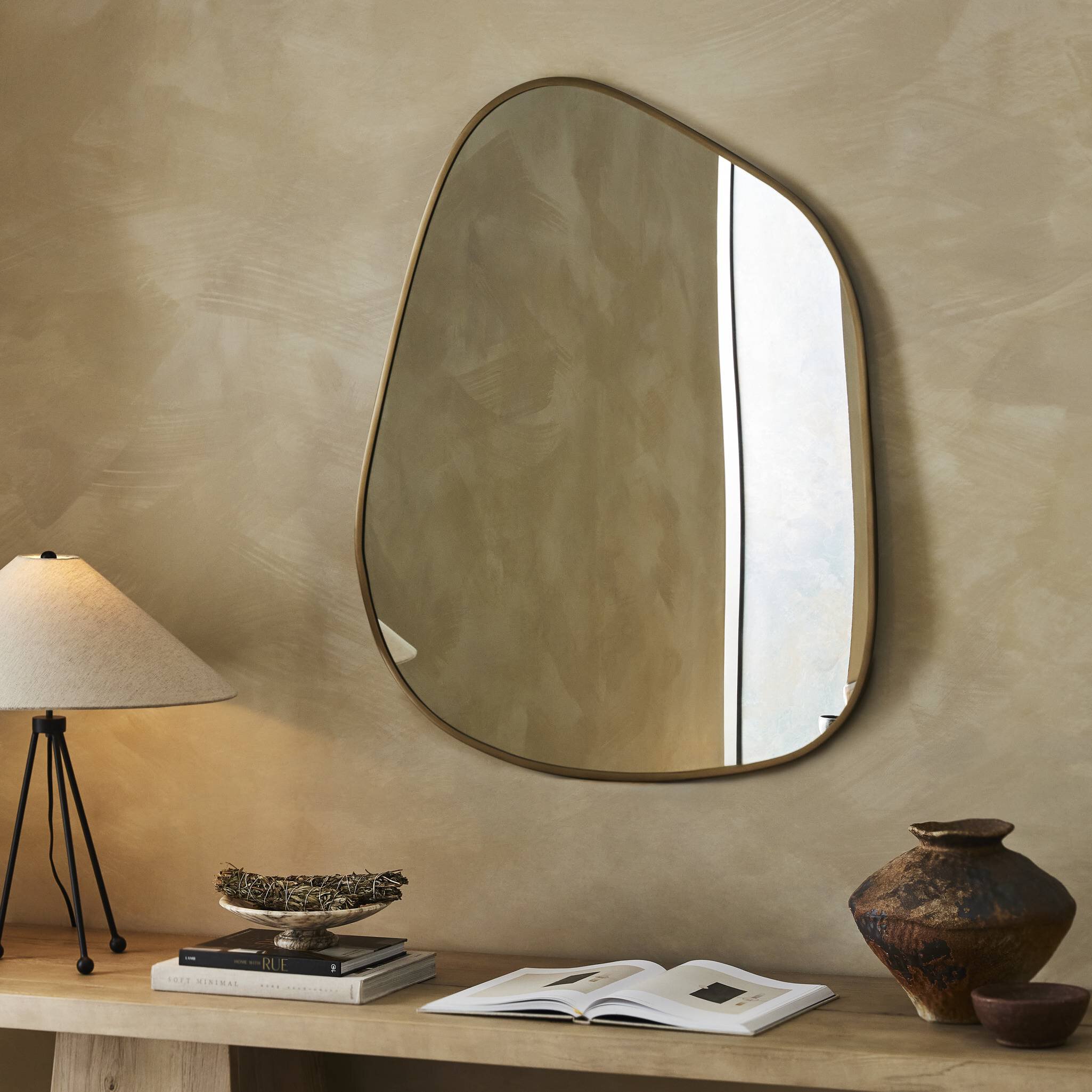 Four Hands Nova Mirror — Antique Brass Iron