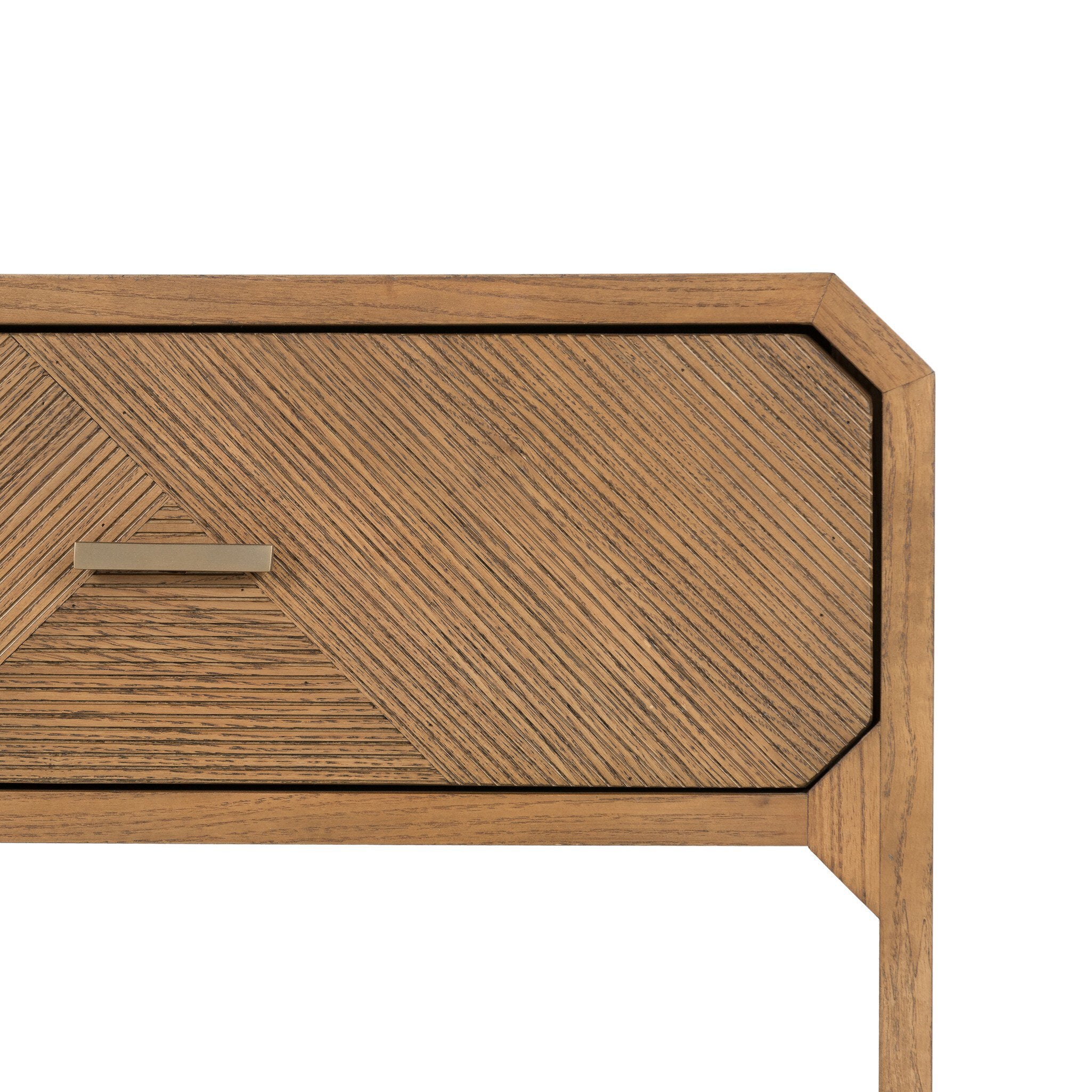 Four Hands Caspian Nightstand — Natural Ash Veneer-Natural Ash-Satin Brass