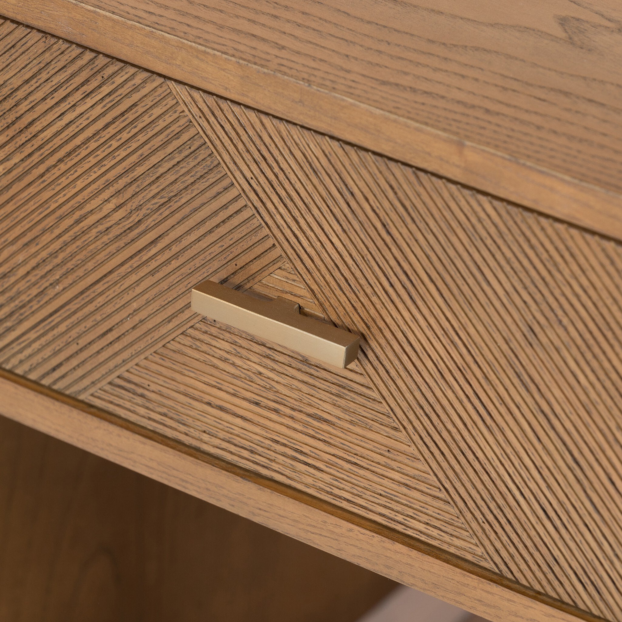Four Hands Caspian Nightstand — Natural Ash Veneer-Natural Ash-Satin Brass