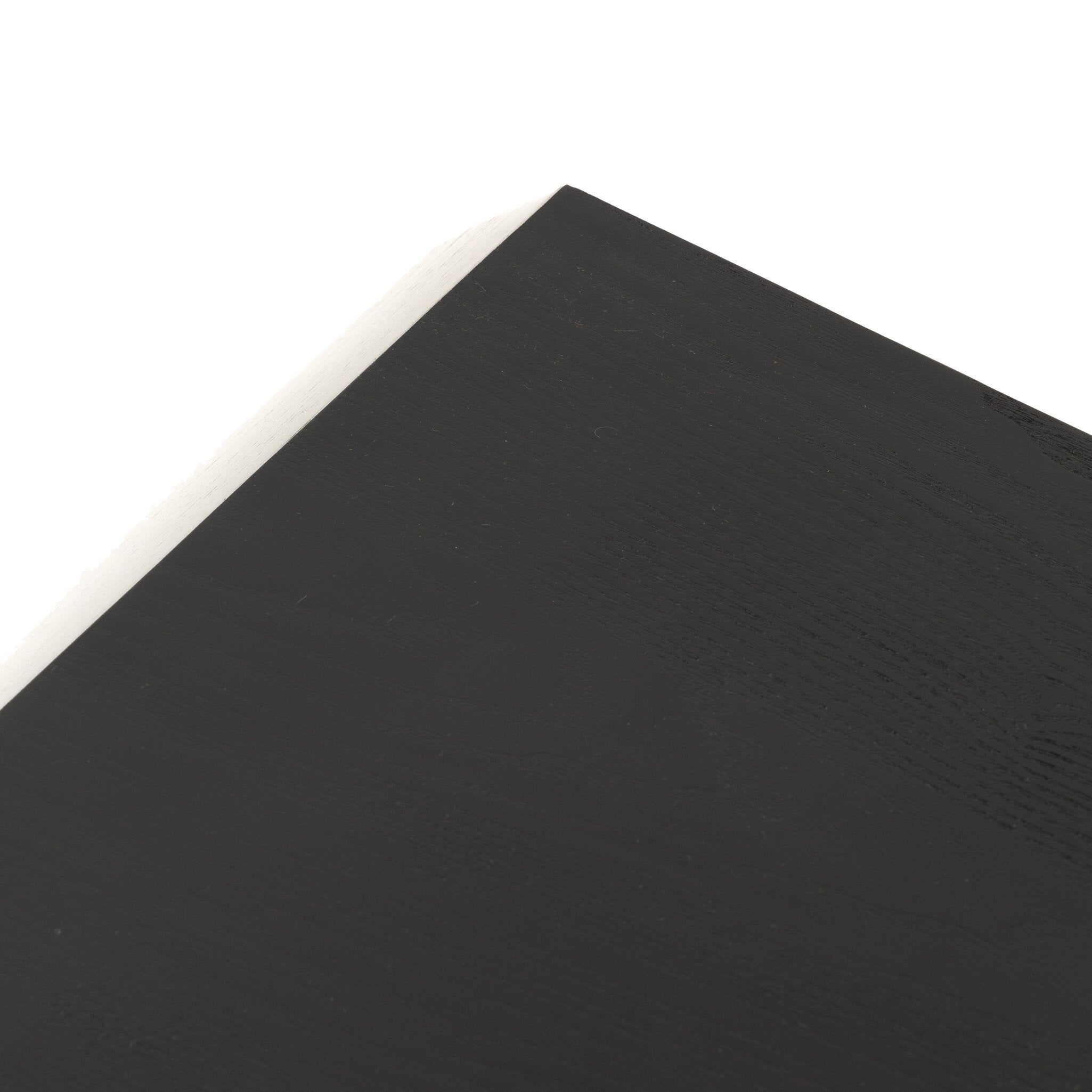 Four Hands Caspian Nightstand — Black Ash Veneer-Black Ash-Satin Brass