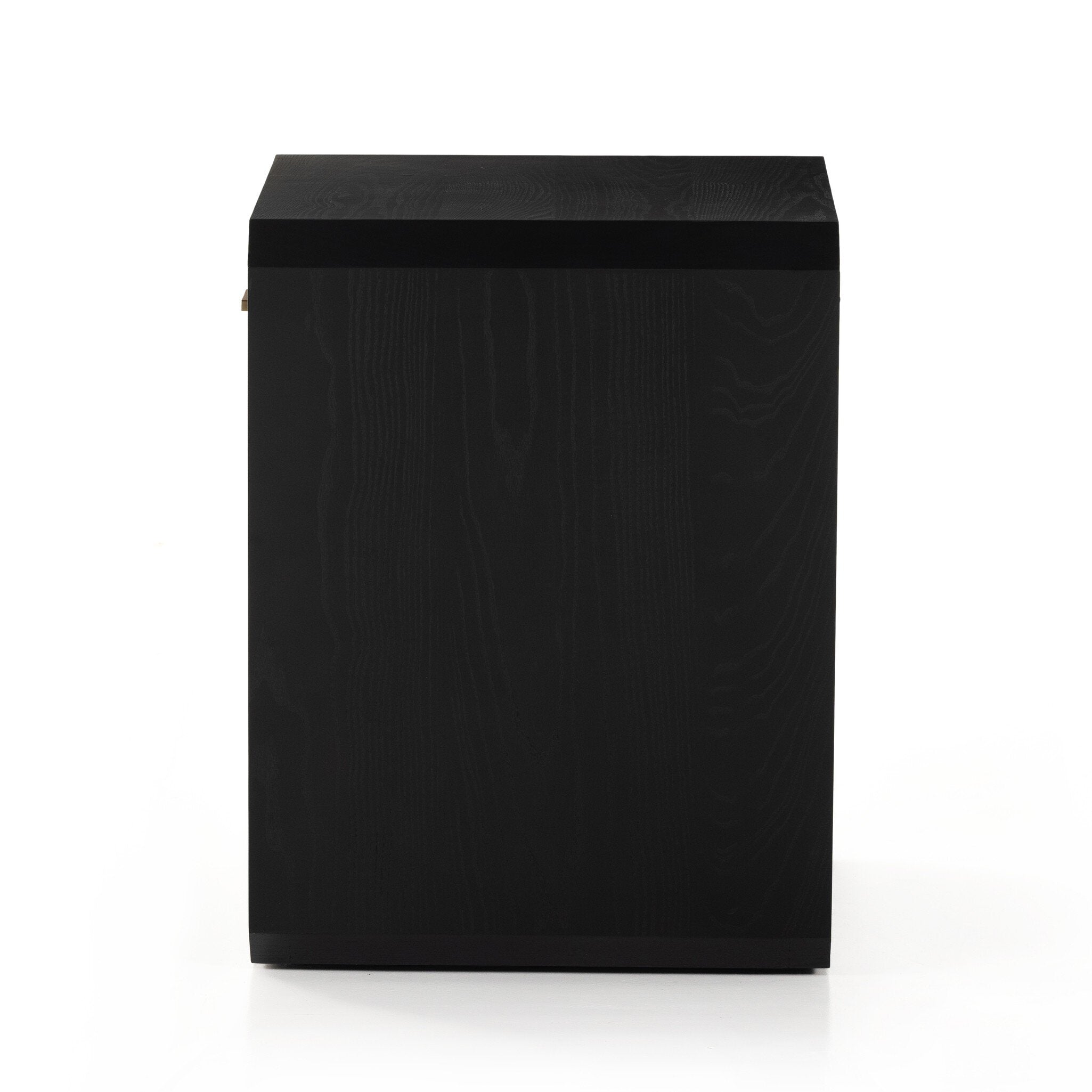 Four Hands Caspian Nightstand — Black Ash Veneer-Black Ash-Satin Brass