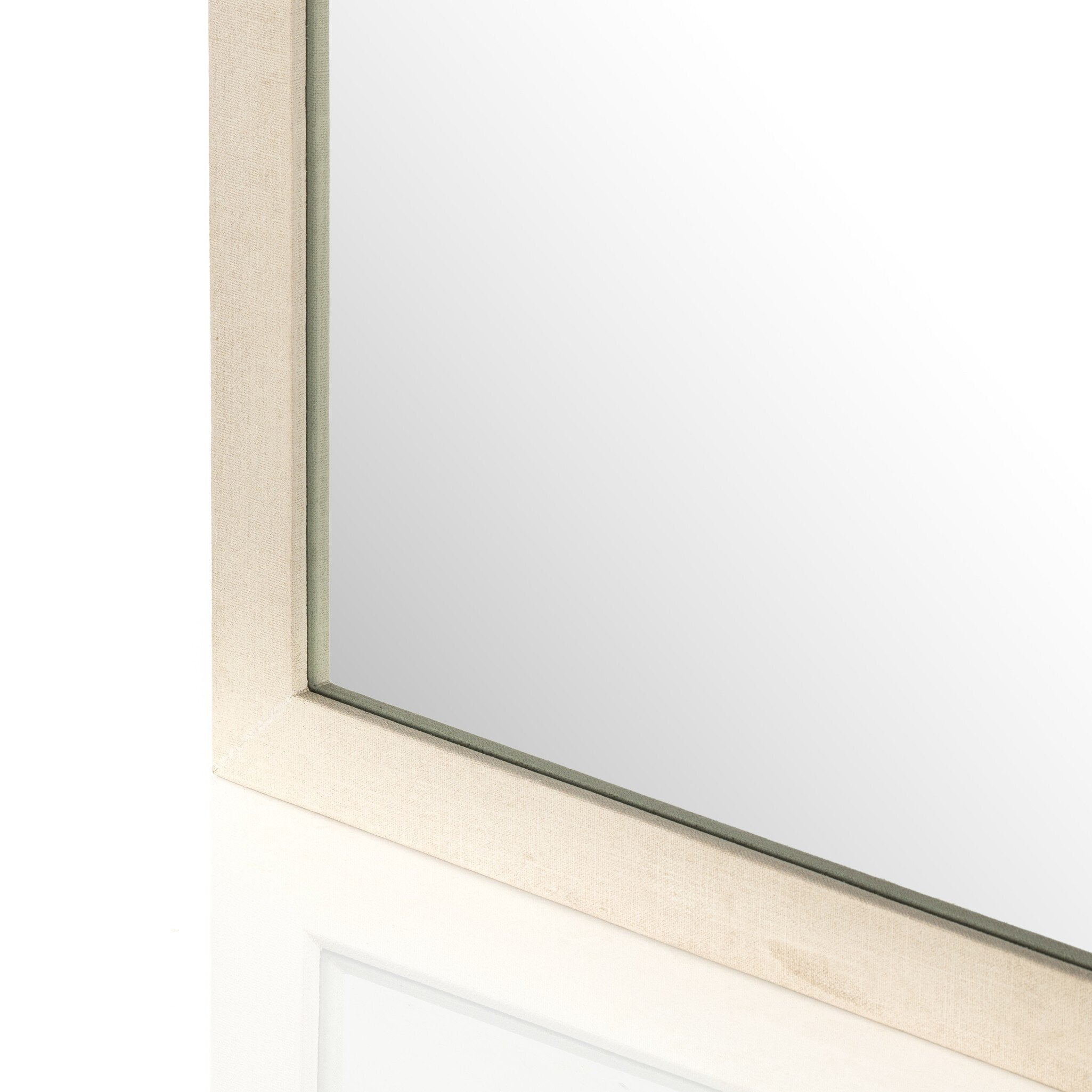 Four Hands Cressida Floor Mirror — Ivory Painted Linen-Mirror