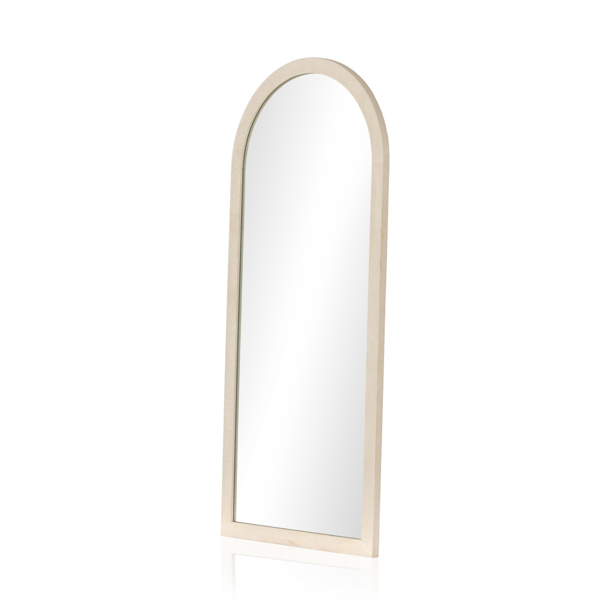 Four Hands Cressida Floor Mirror — Ivory Painted Linen-Mirror