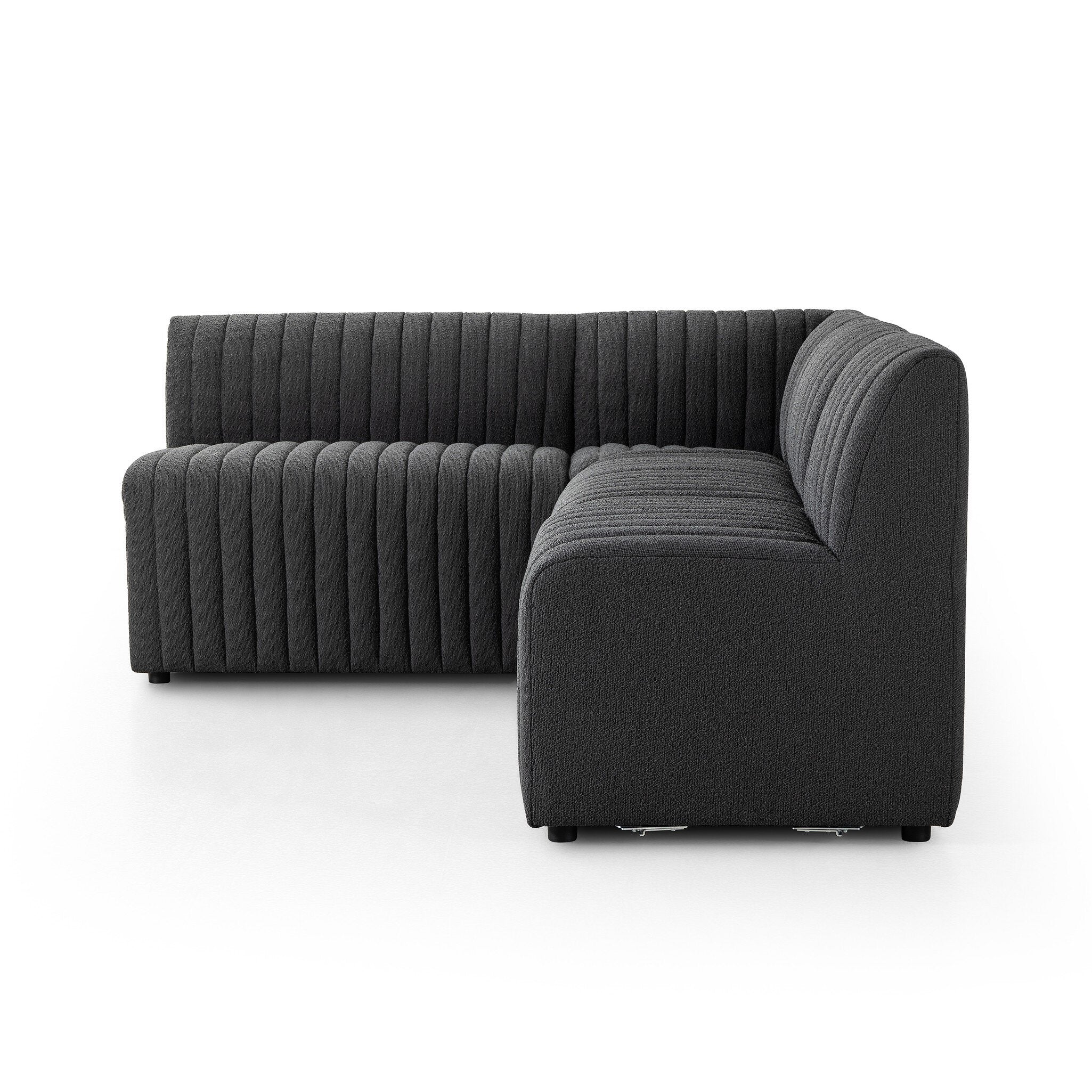 Four Hands Augustine Dining Banquette, L-Shape — FIQA Boucle Charcoal