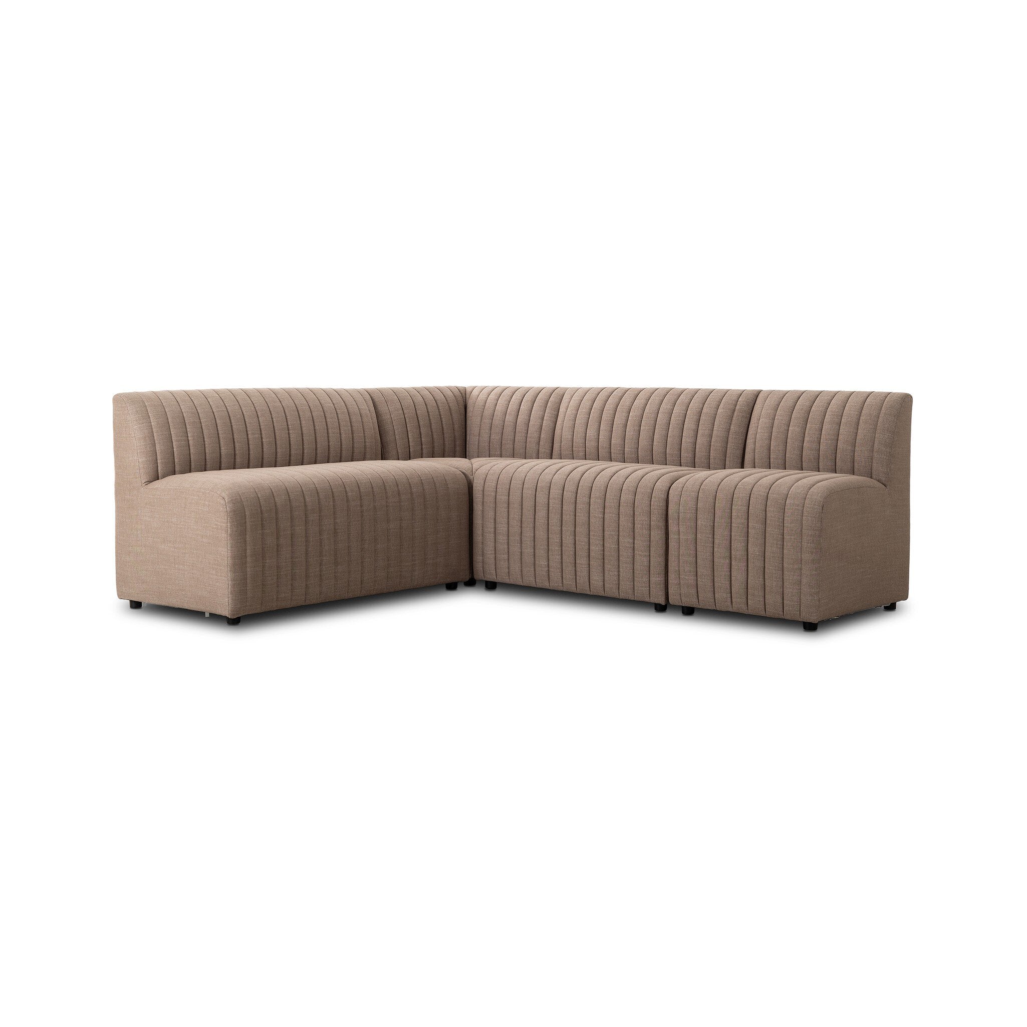 Four Hands Augustine Dining Banquette, L-Shape — Crypton Nomad Taupe