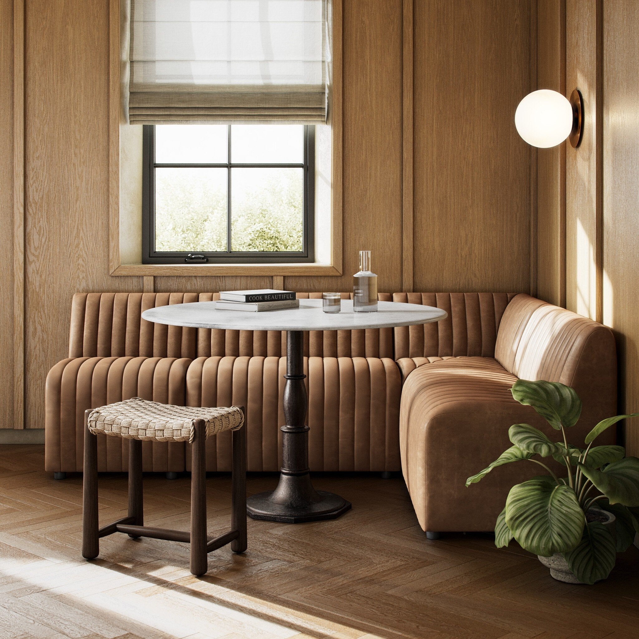 Four Hands Augustine Dining Banquette, L-Shape — Palermo Drift