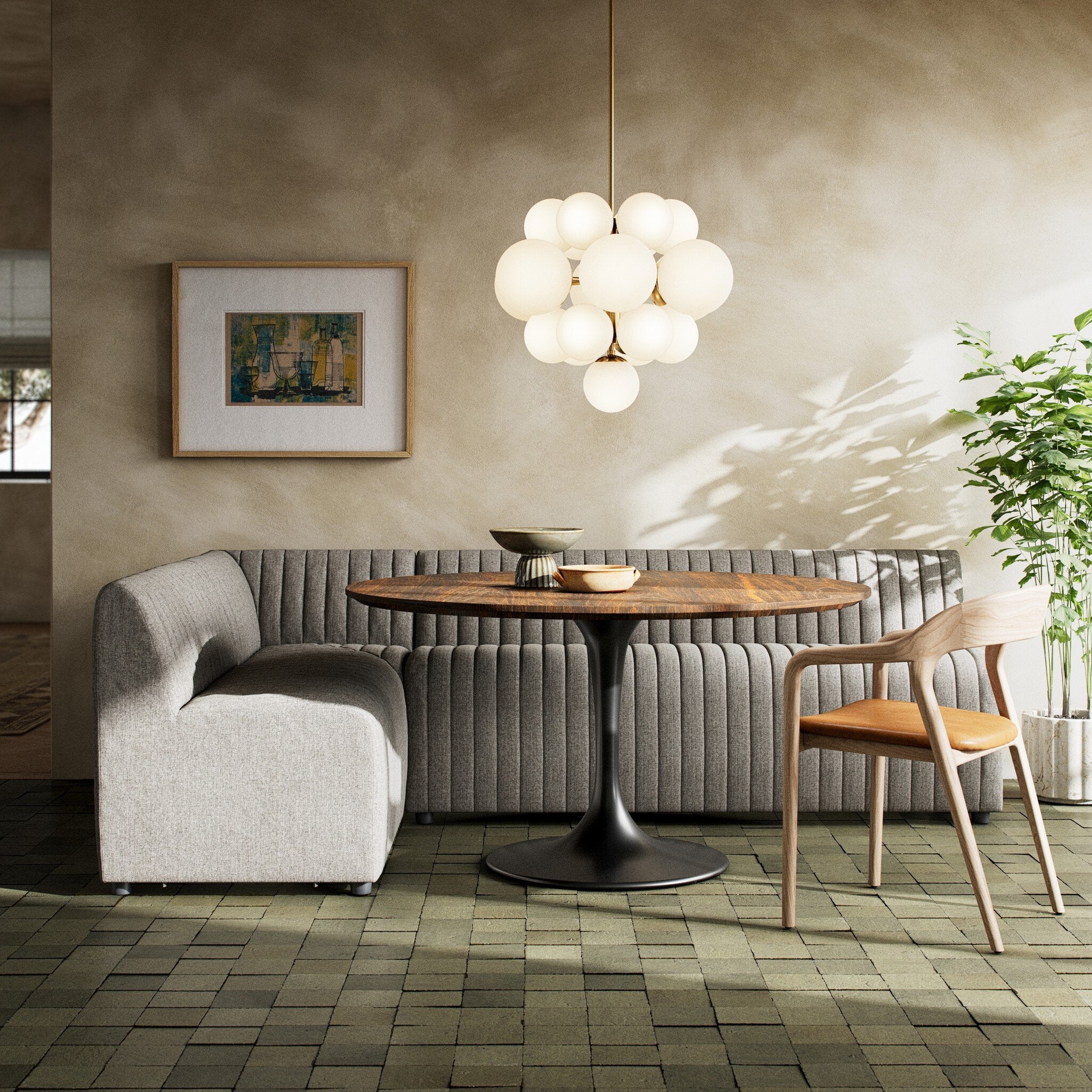 Four Hands Augustine Dining Banquette, L-Shape — Orly Natural