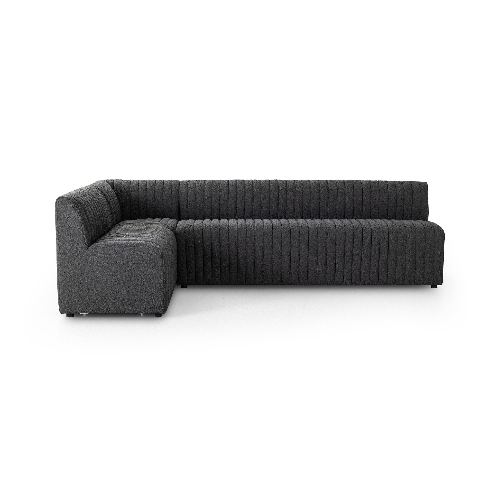 Four Hands Augustine Dining Banquette, L-Shape — FIQA Boucle Charcoal