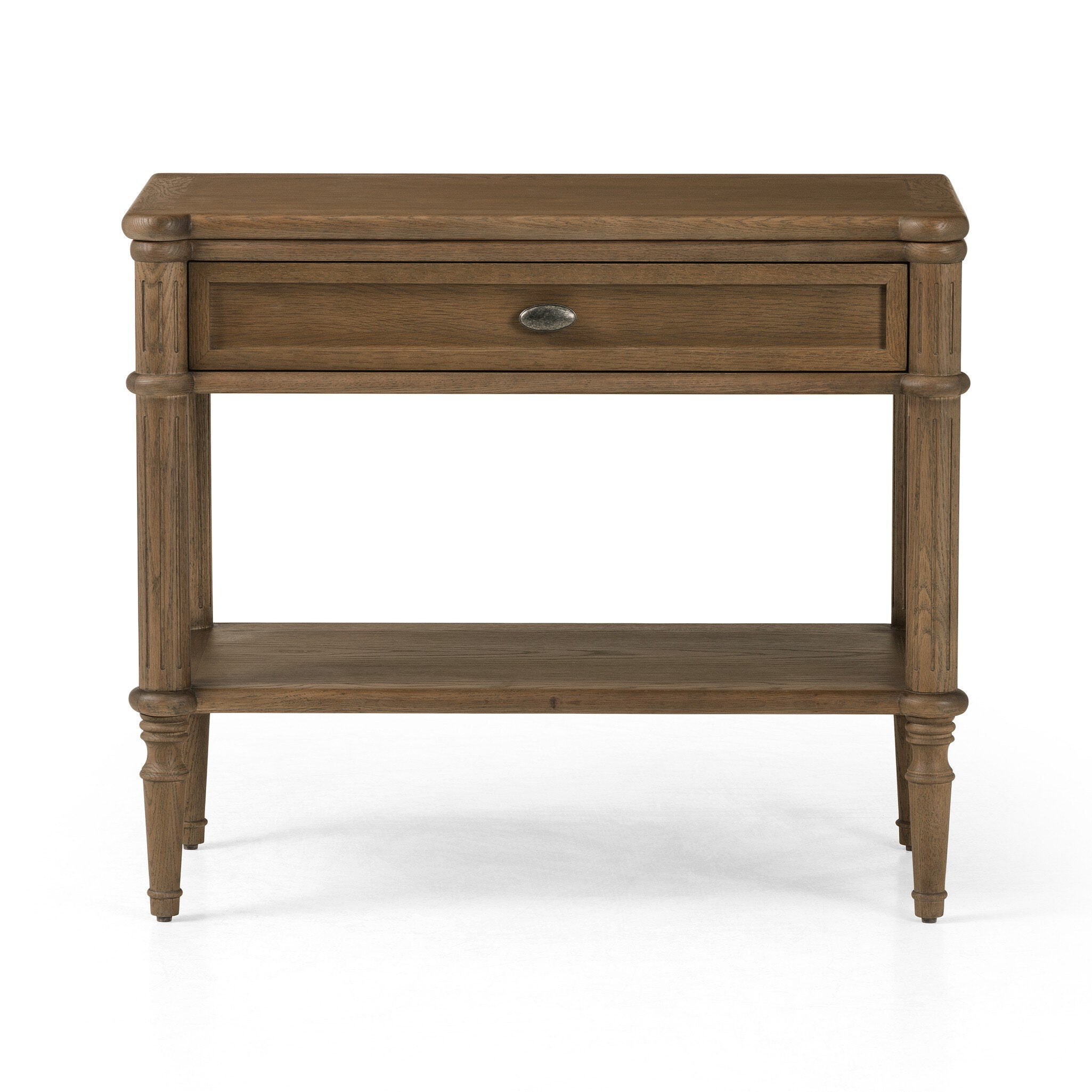 Four Hands Toulouse Nightstand — Toasted Oak-Toasted Oak Veneer-Aged Brass
