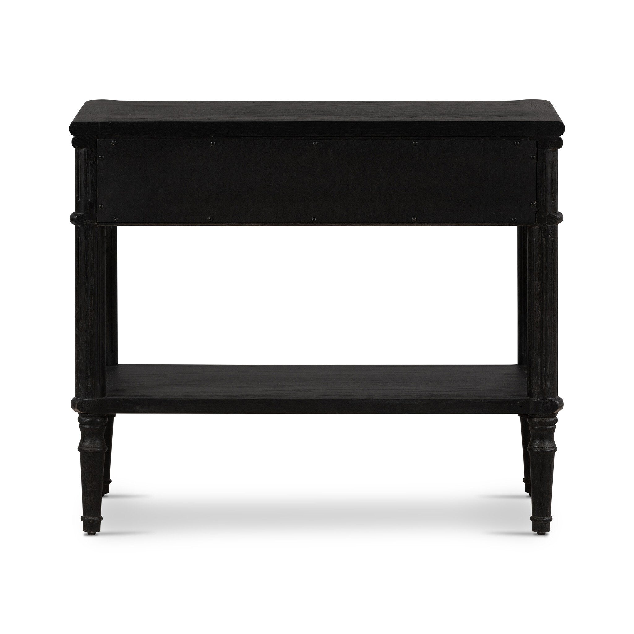 Four Hands Toulouse Nightstand — Distressed Black-Distressed Black Oak-Aged Brass