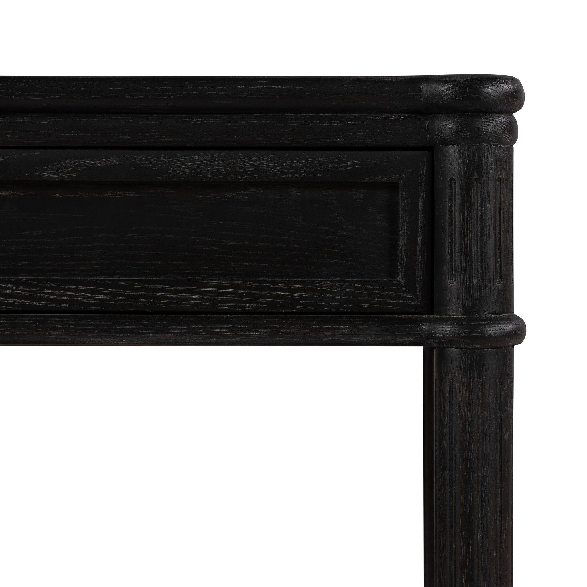 Four Hands Toulouse Nightstand — Distressed Black-Distressed Black Oak-Aged Brass