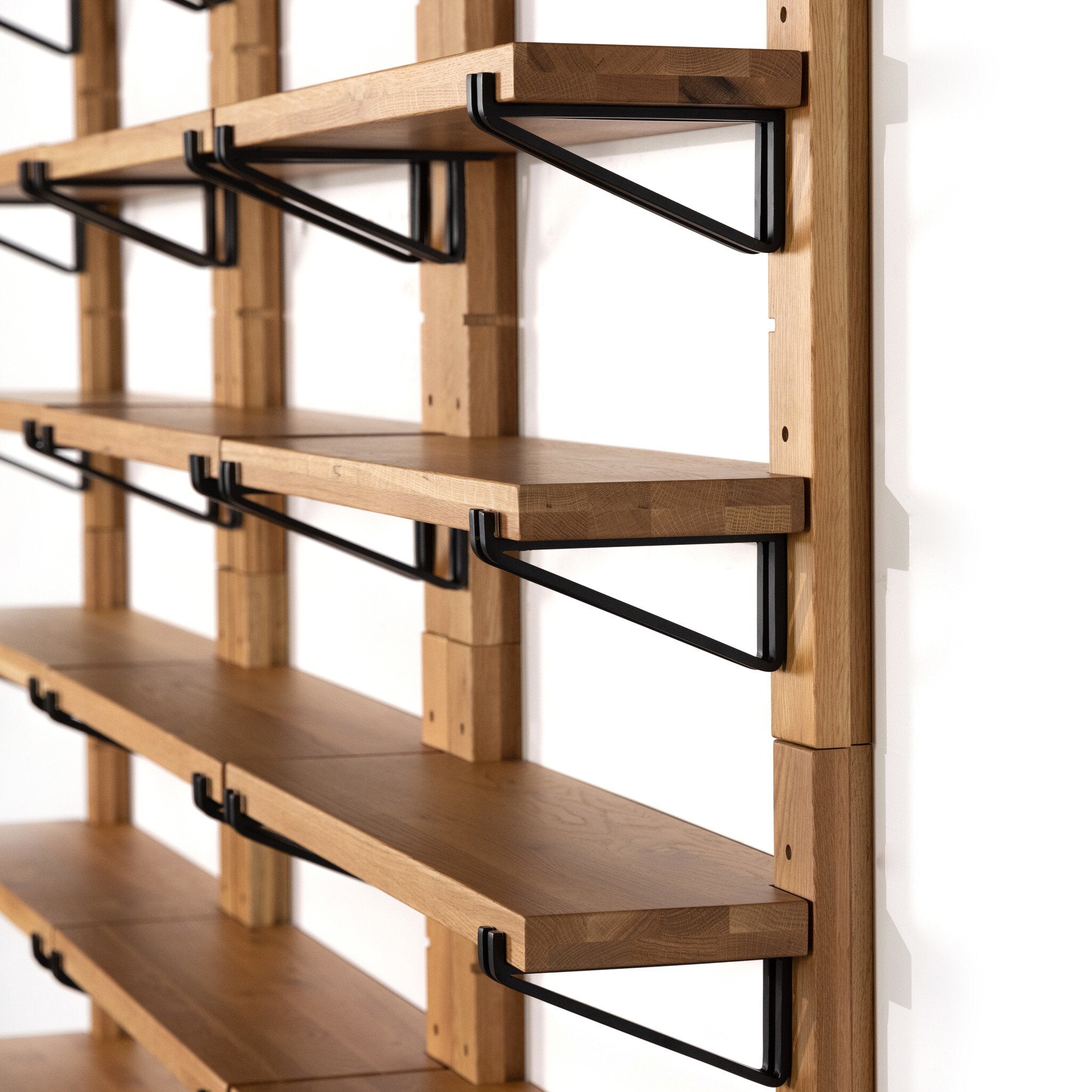 Four Hands Pivott Shelf — Natural Oak Veneer-Dark Iron-Natural Oak