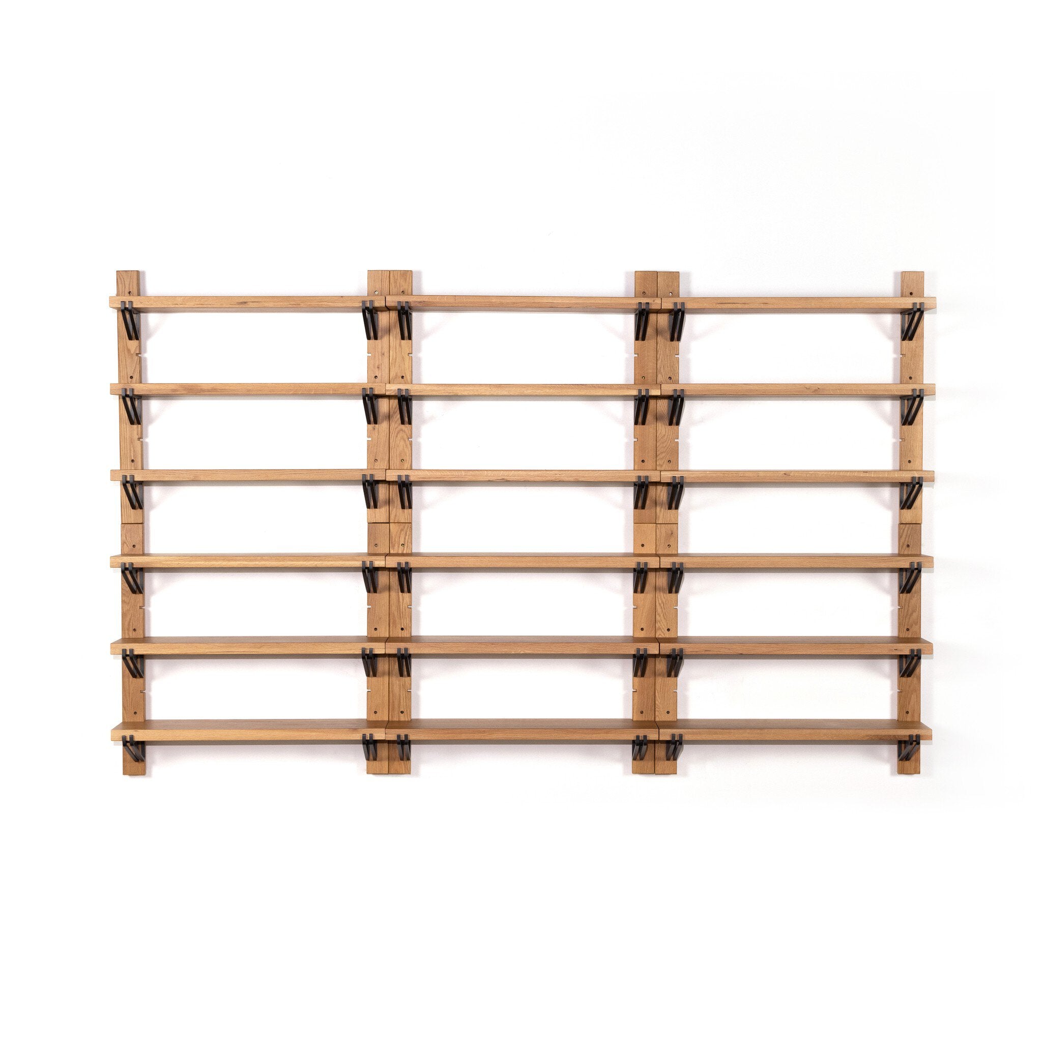 Four Hands Pivott Shelf — Natural Oak Veneer-Dark Iron-Natural Oak