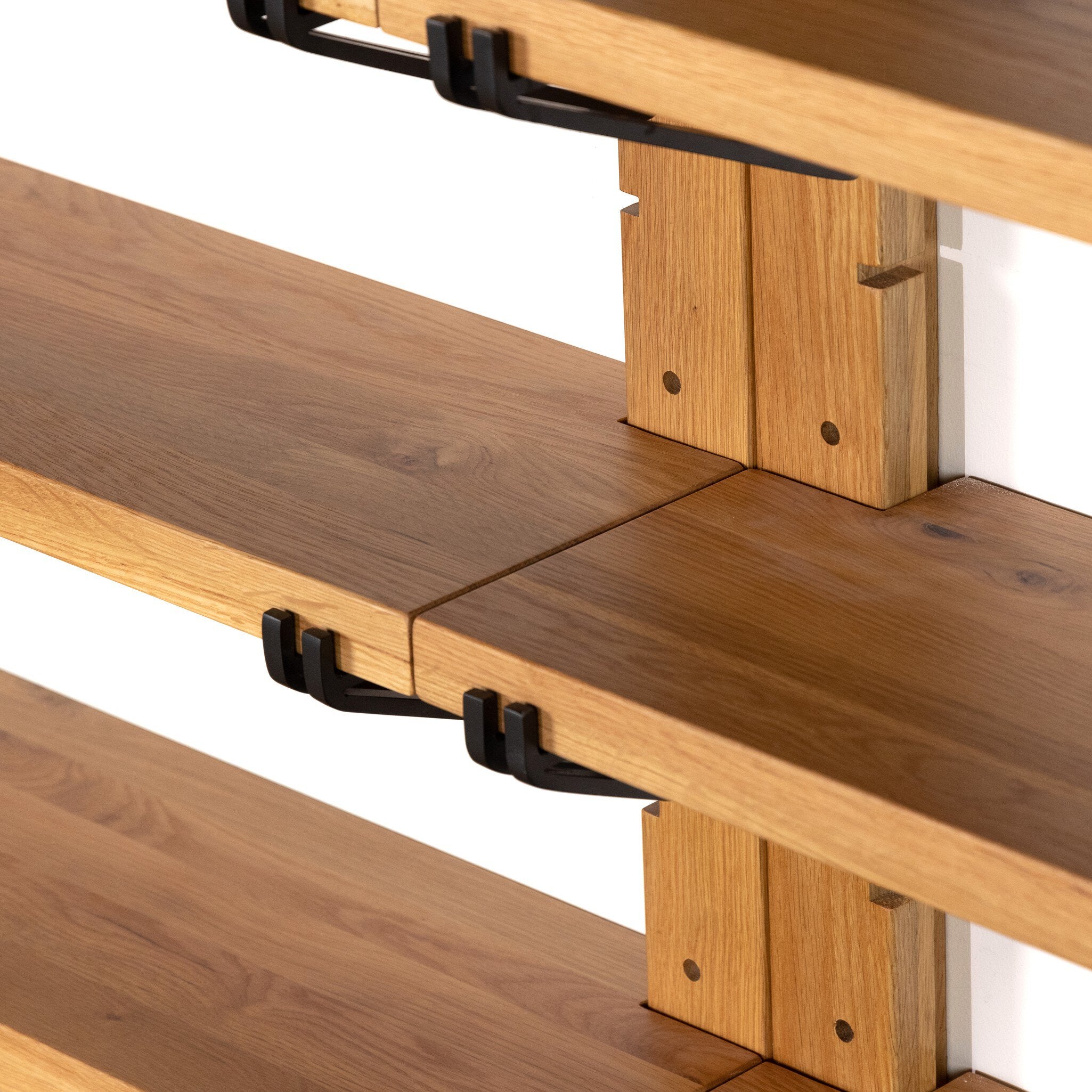 Four Hands Pivott Shelf — Natural Oak Veneer-Dark Iron-Natural Oak