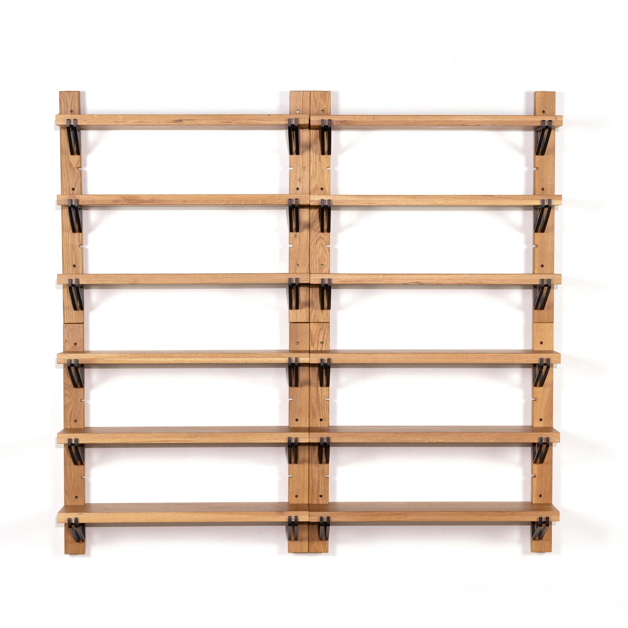 Four Hands Pivott Shelf — Natural Oak Veneer-Dark Iron-Natural Oak