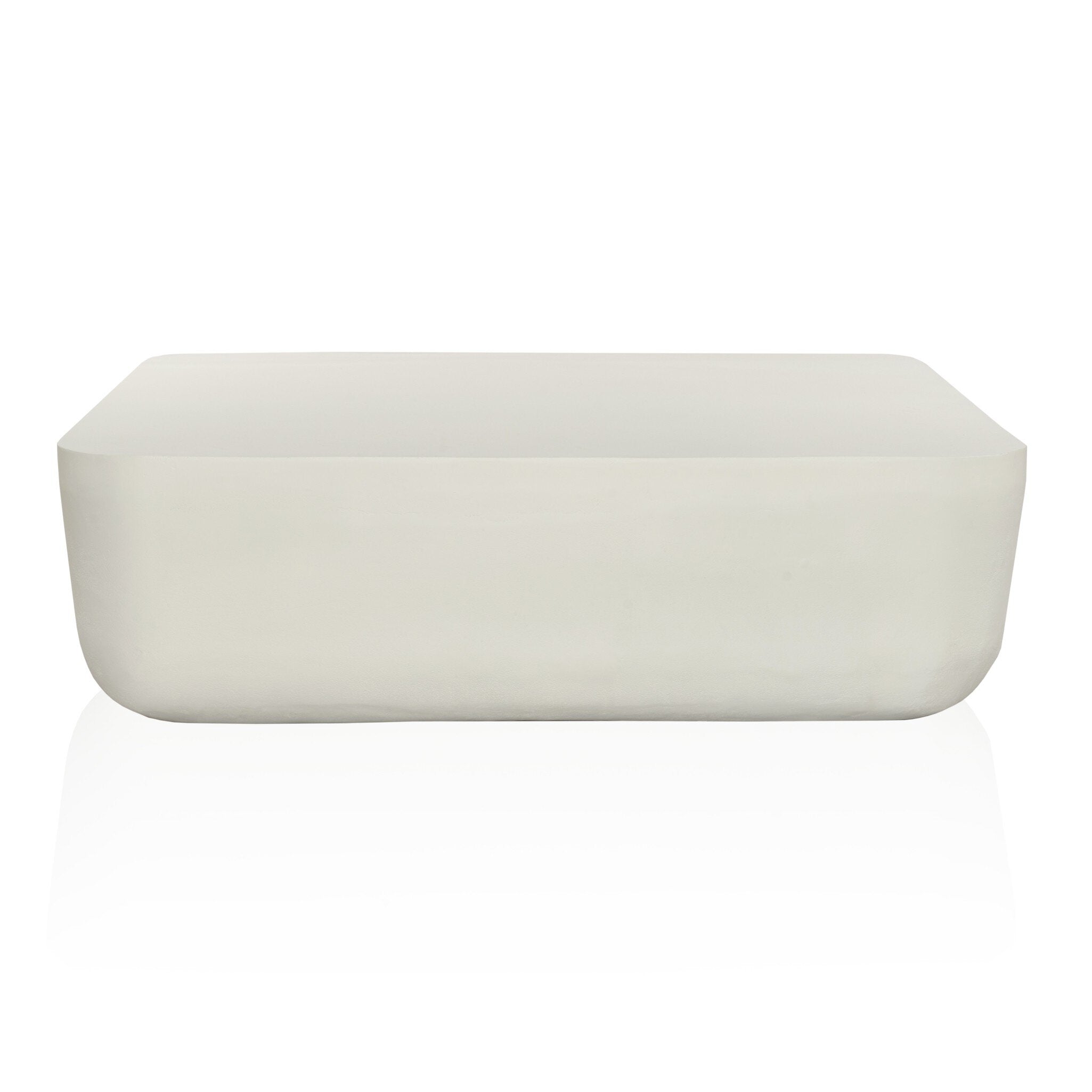 Four Hands Basil Square Outdoor Coffee Table — Matte White Cast Aluminum