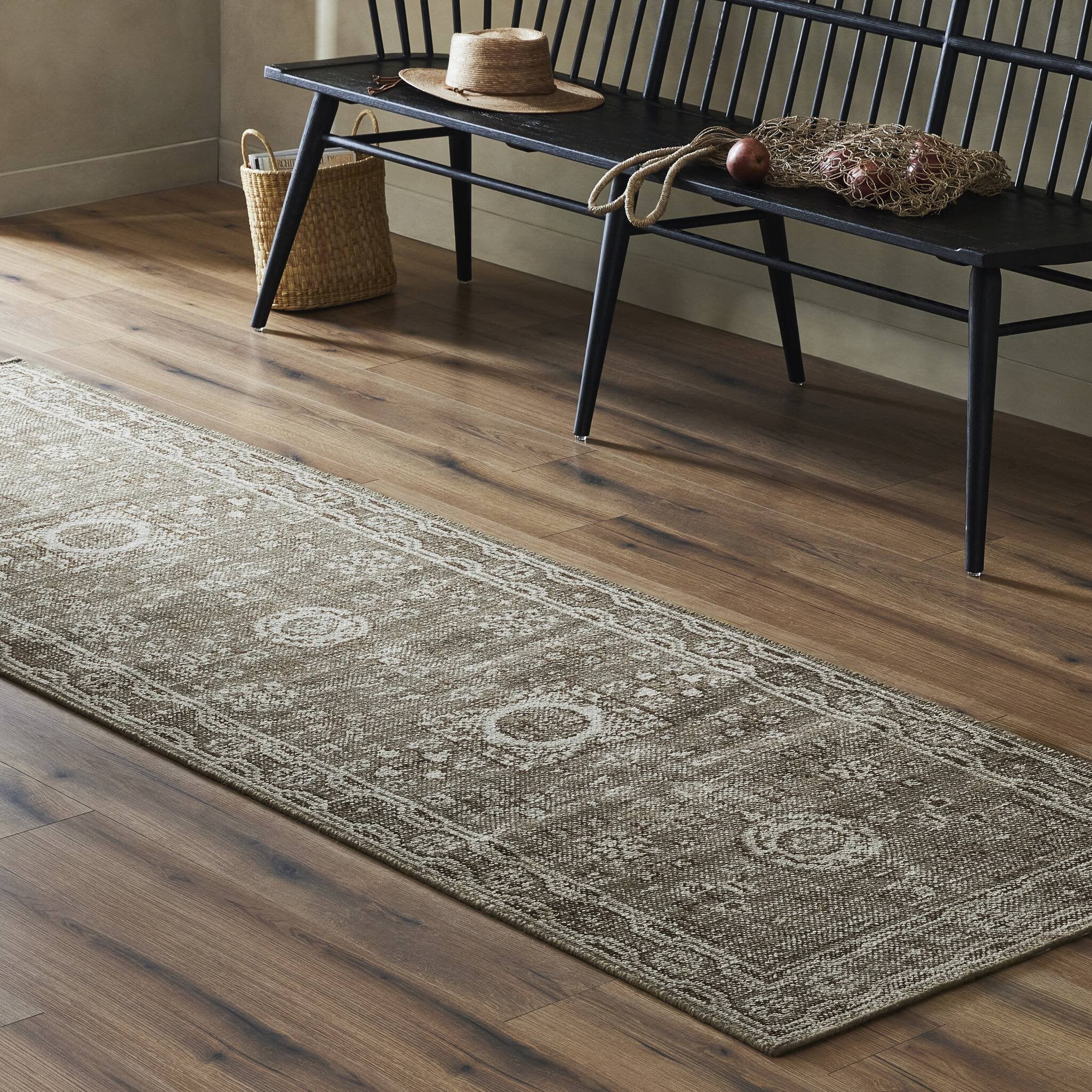 Four Hands Cortona Hand Knotted Rug — Cortona Olive-Runner-3'x9'