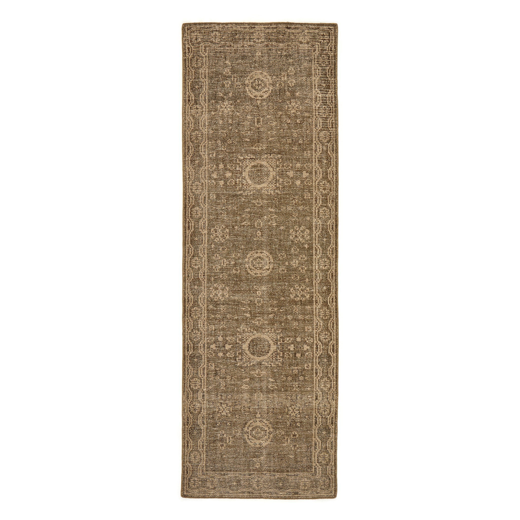 Four Hands Cortona Hand Knotted Rug — Cortona Olive-Runner-3'x12'