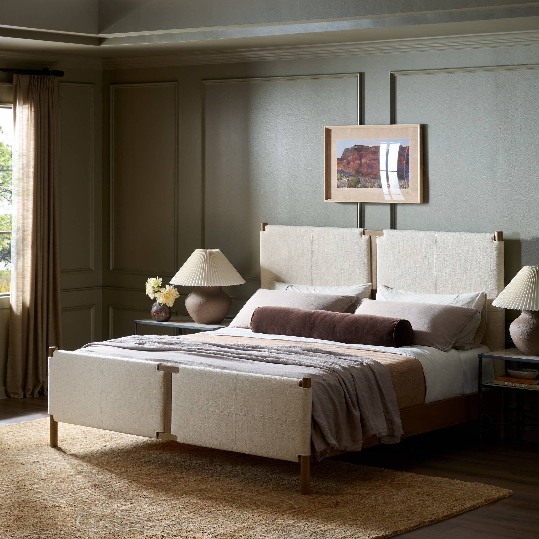 Four Hands Salado Bed — Antigo Natural-Worn Oak Veneer-Worn Oak-Queen