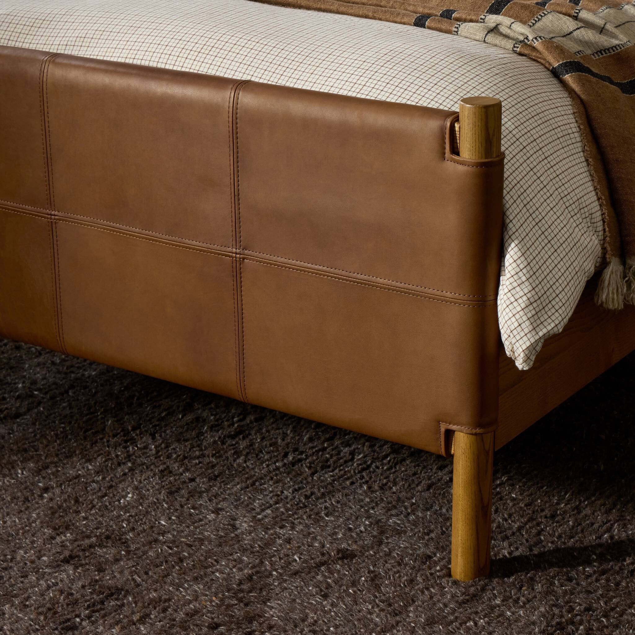 Four Hands Salado Bed — Heirloom Sienna-Natural Ash Veneer-Natural Ash Solid-Twin
