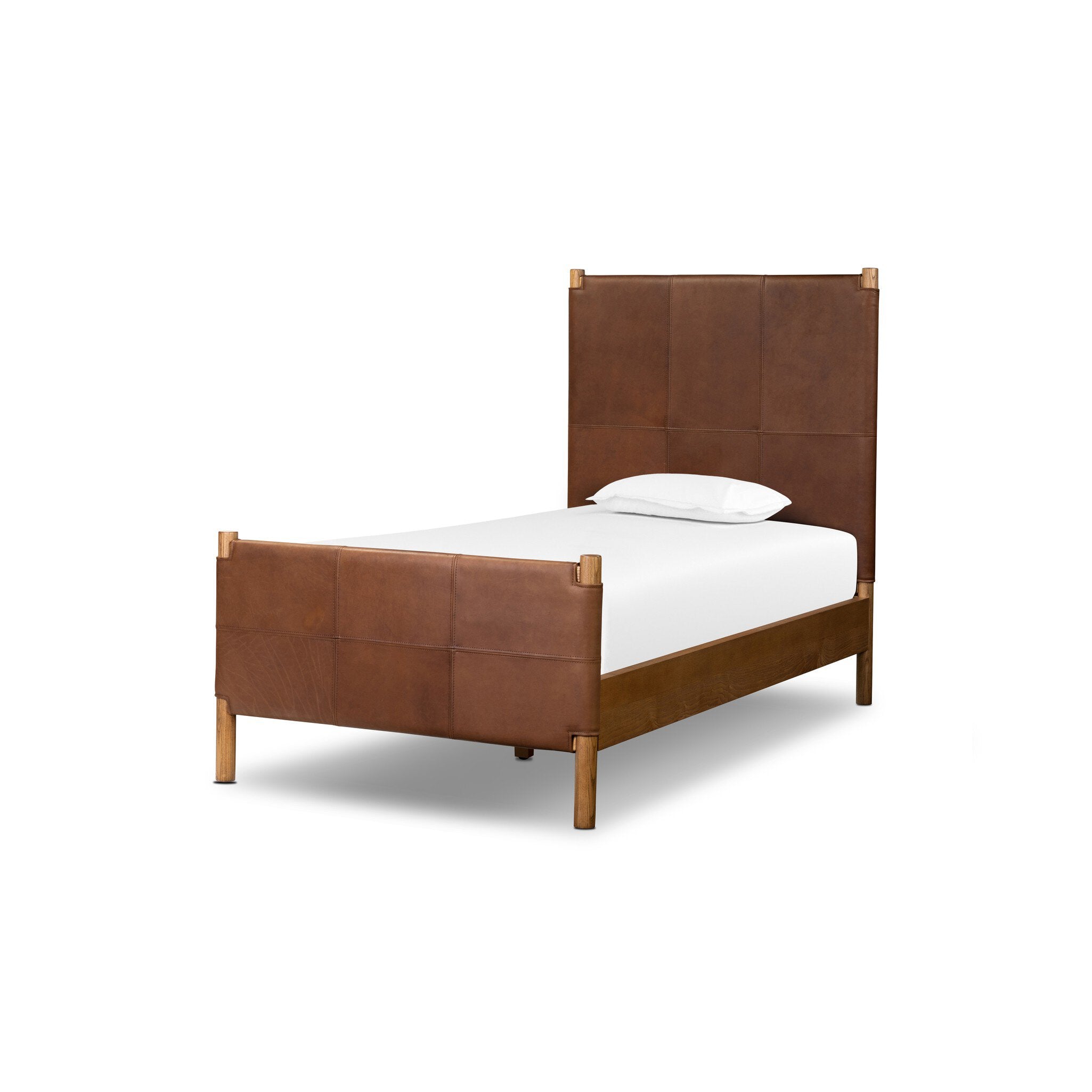 Four Hands Salado Bed — Heirloom Sienna-Natural Ash Veneer-Natural Ash Solid-Twin