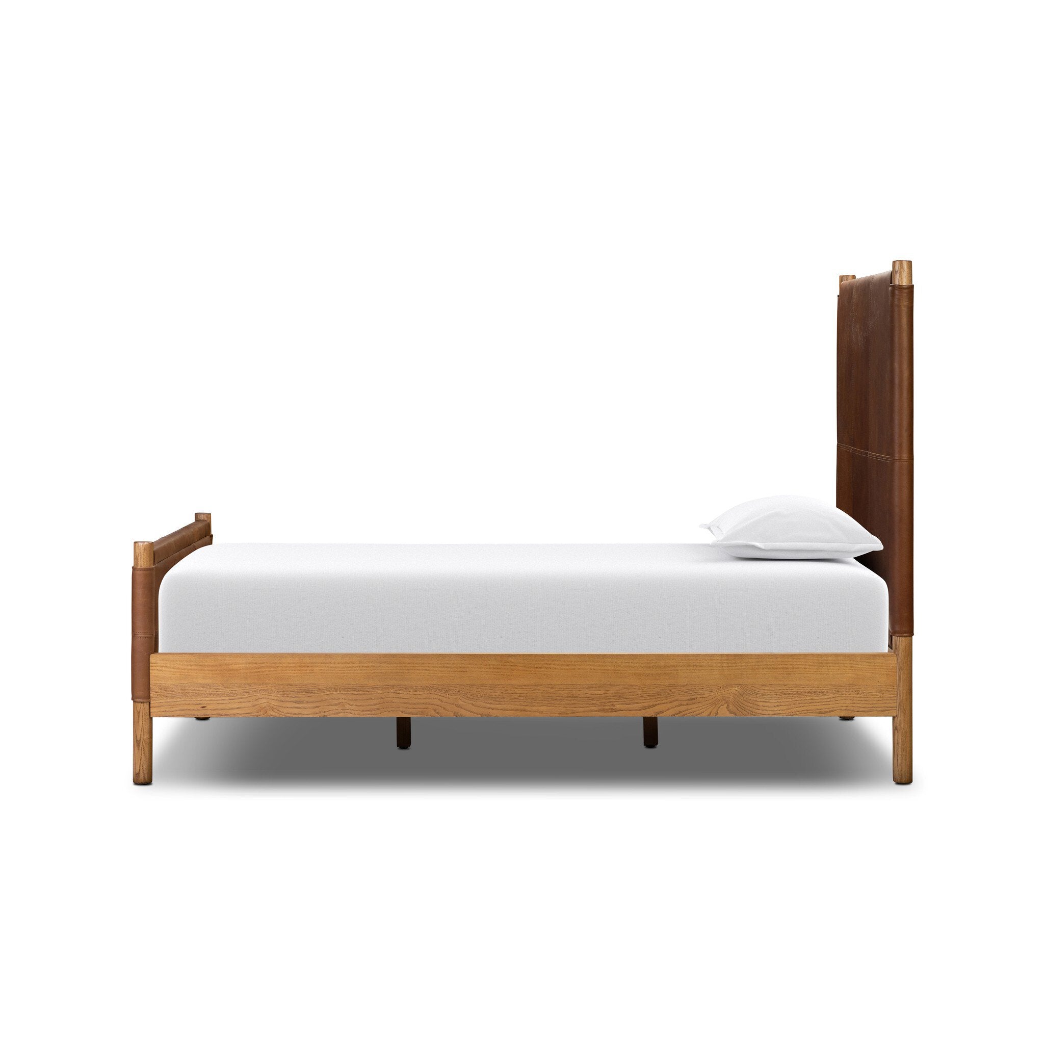 Four Hands Salado Bed — Heirloom Sienna-Natural Ash Veneer-Natural Ash Solid-Twin