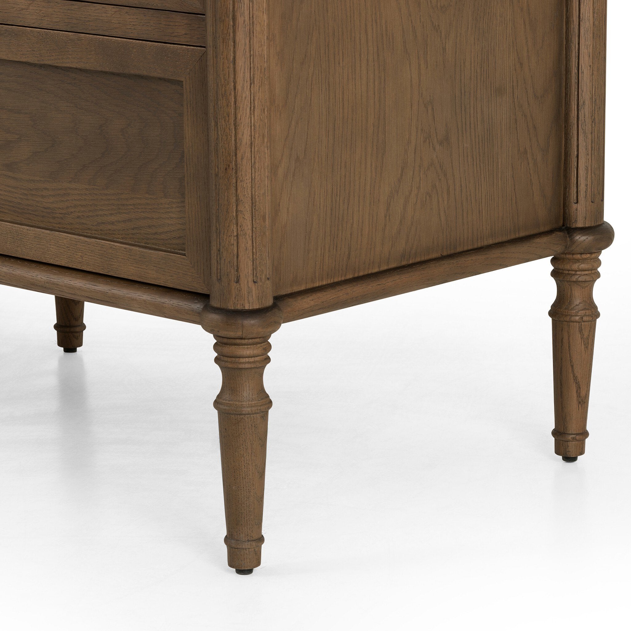 Four Hands Toulouse 9 Drawer Dresser — Toasted Oak-Toasted Oak Veneer-Aged Brass