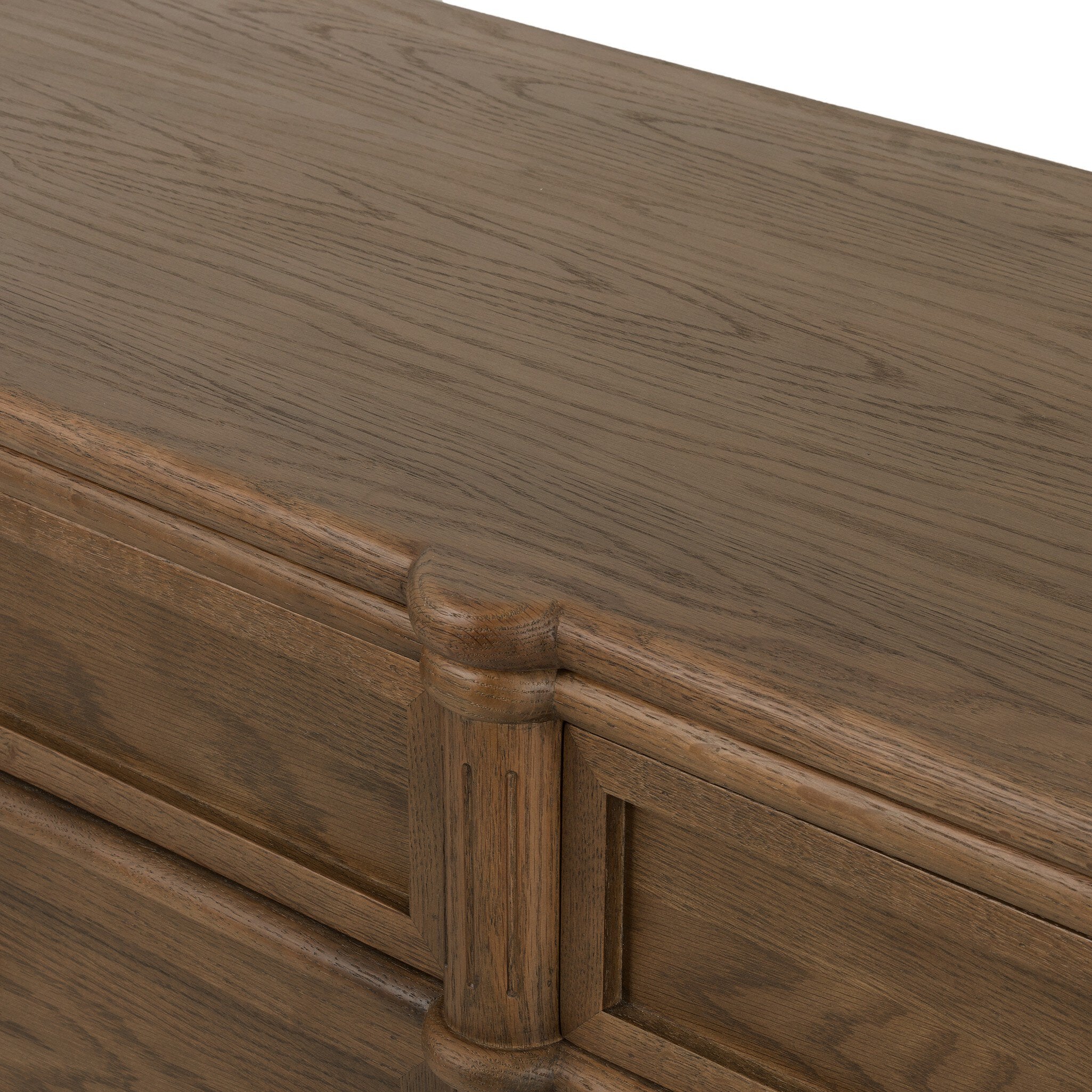 Four Hands Toulouse 9 Drawer Dresser — Toasted Oak-Toasted Oak Veneer-Aged Brass