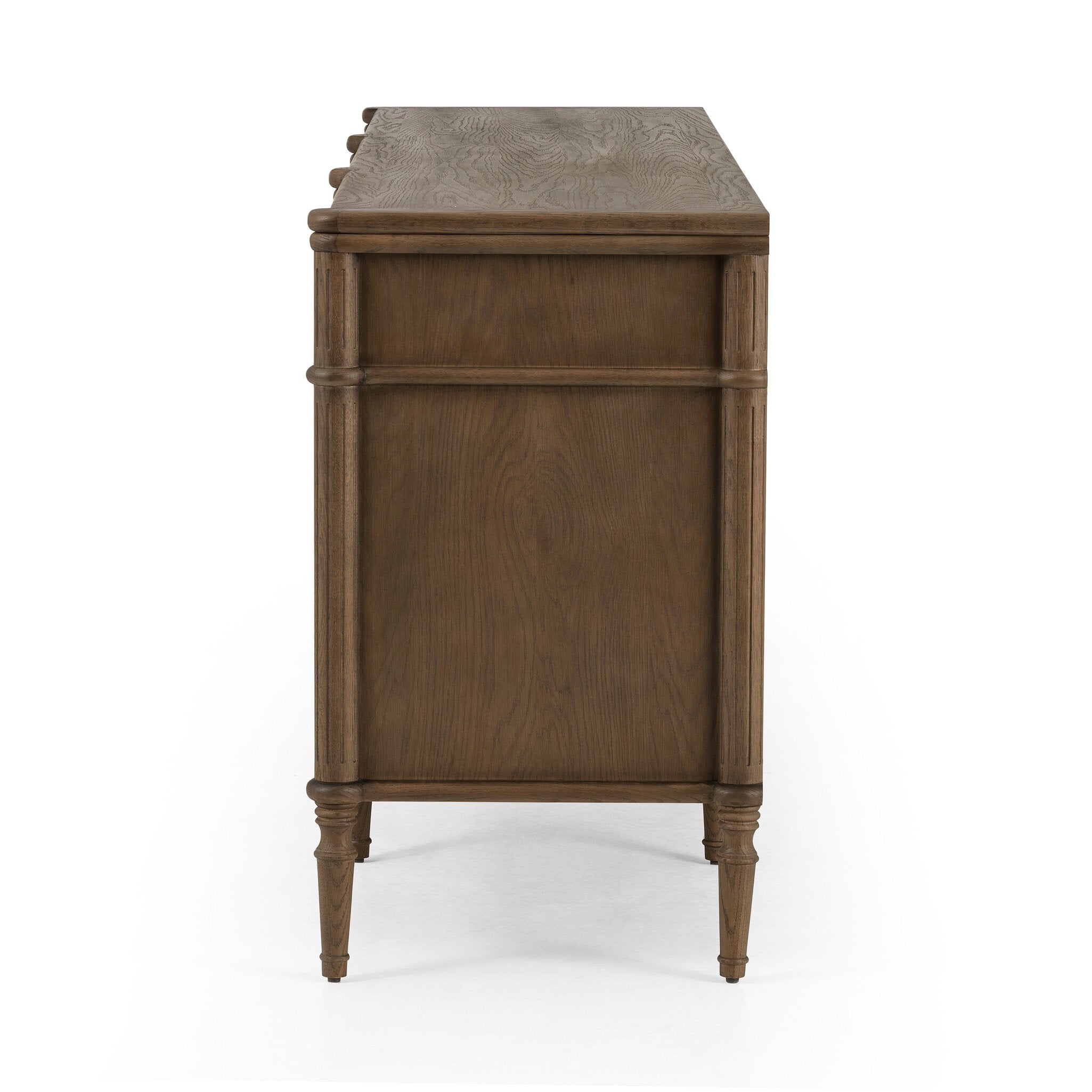 Four Hands Toulouse 9 Drawer Dresser — Toasted Oak-Toasted Oak Veneer-Aged Brass